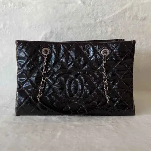 Chanel Patent Leather Grand Shopping Tote Zip