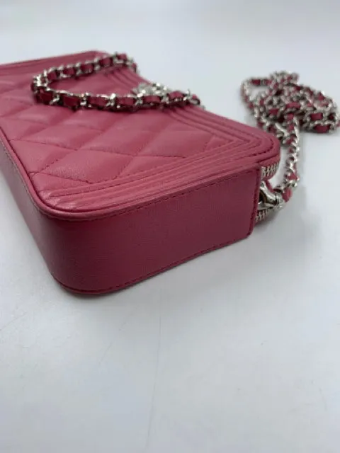 Chanel Pink Calfskin Boy Double Zip WOC