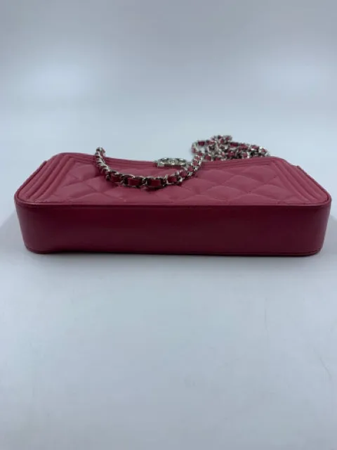 Chanel Pink Calfskin Boy Double Zip WOC