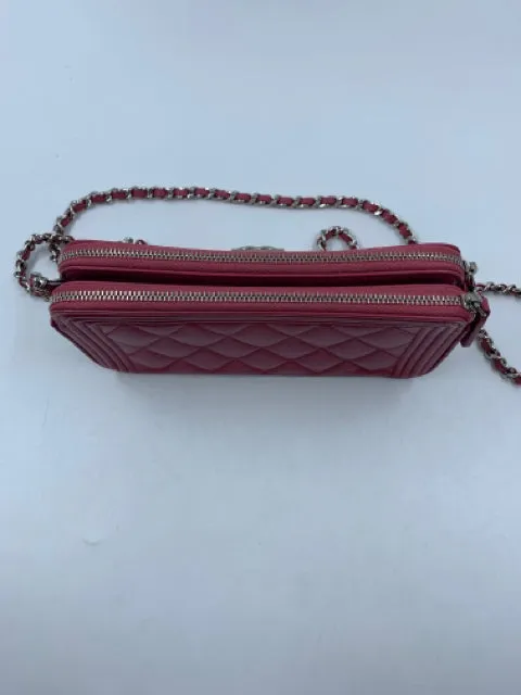 Chanel Pink Calfskin Boy Double Zip WOC