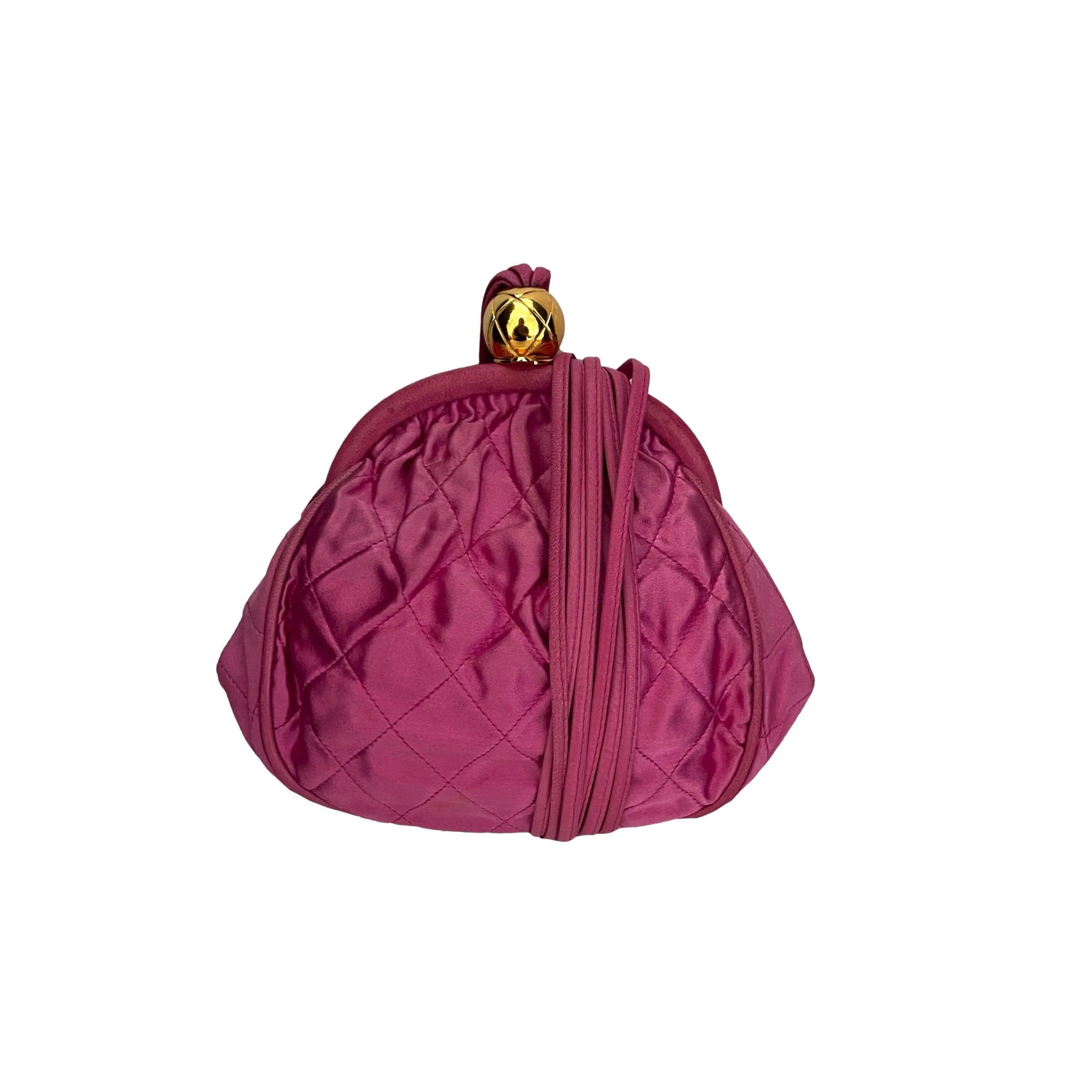 Chanel Pink Quilted Kiss Lock Shoulder Bag