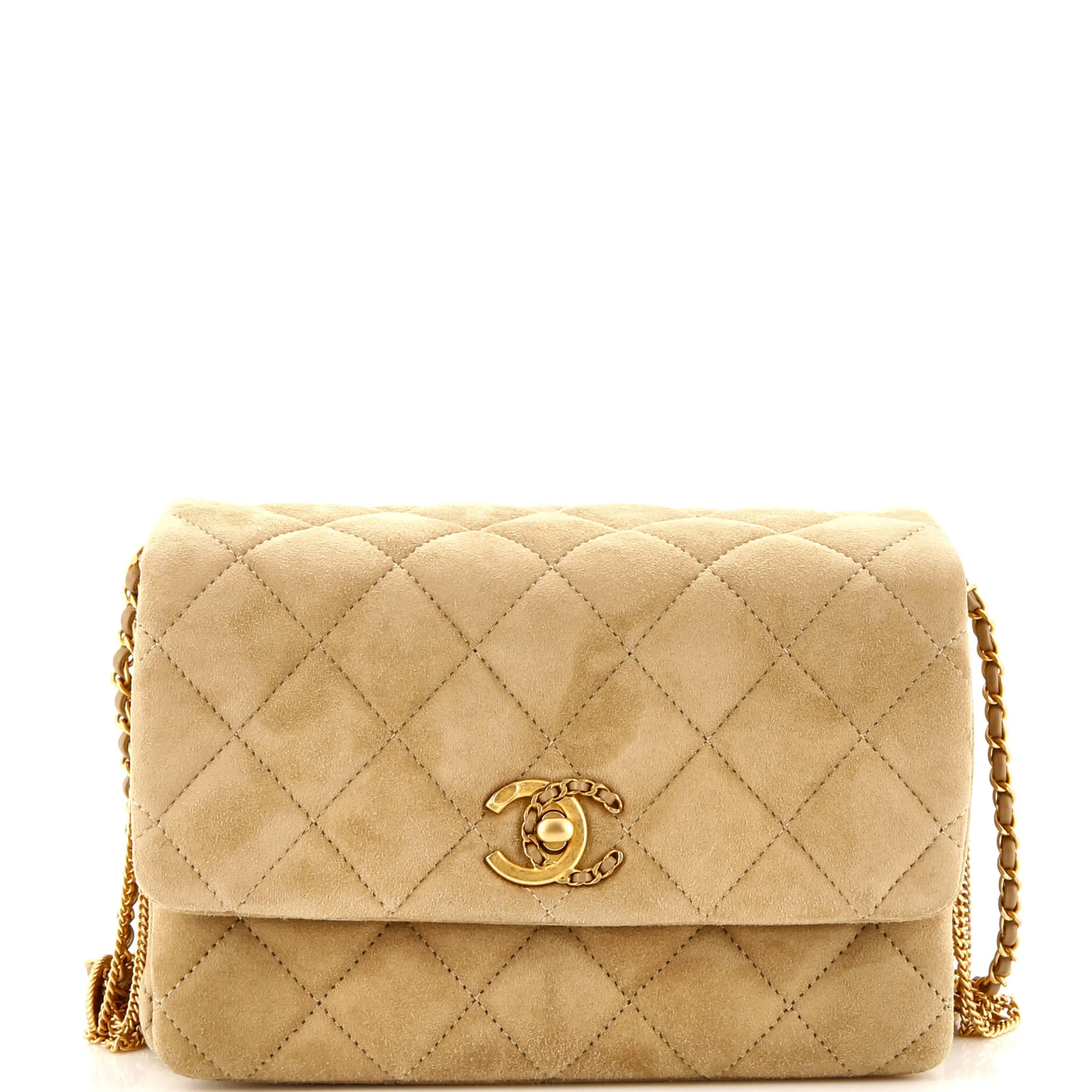 CHANEL Precious Buttons Chain Flap Bag Quilted Velvet Mini