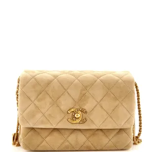 CHANEL Precious Buttons Chain Flap Bag Quilted Velvet Mini