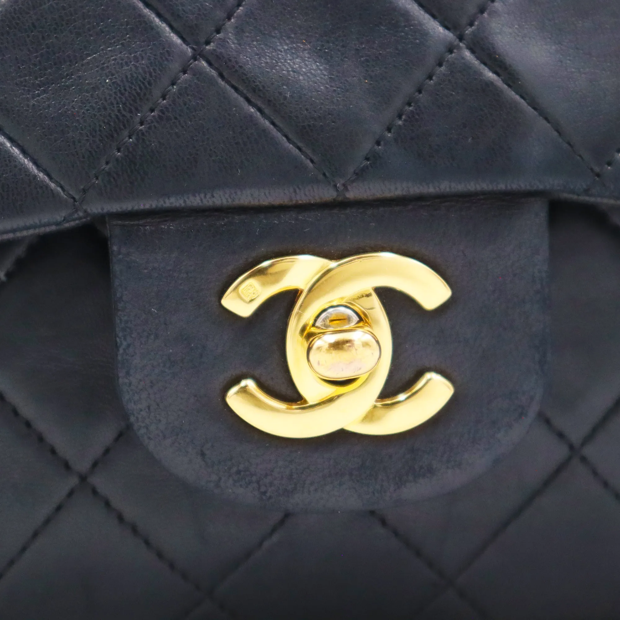 Chanel Quilted Lambskin Large Double Flap Chain Shoulder Bag