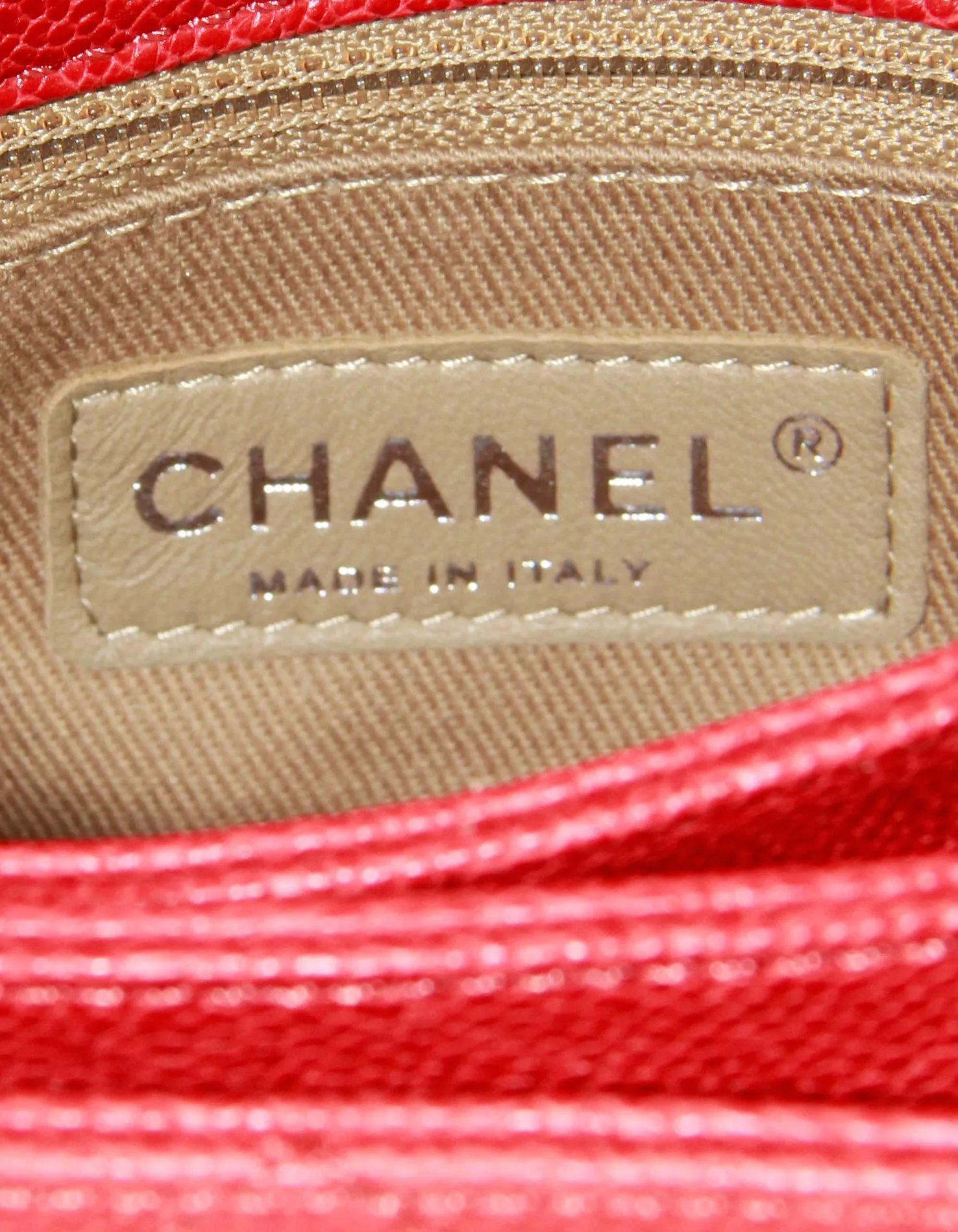 Chanel Red Caviar Leather Quilted Mini Simply CC Flap Bag