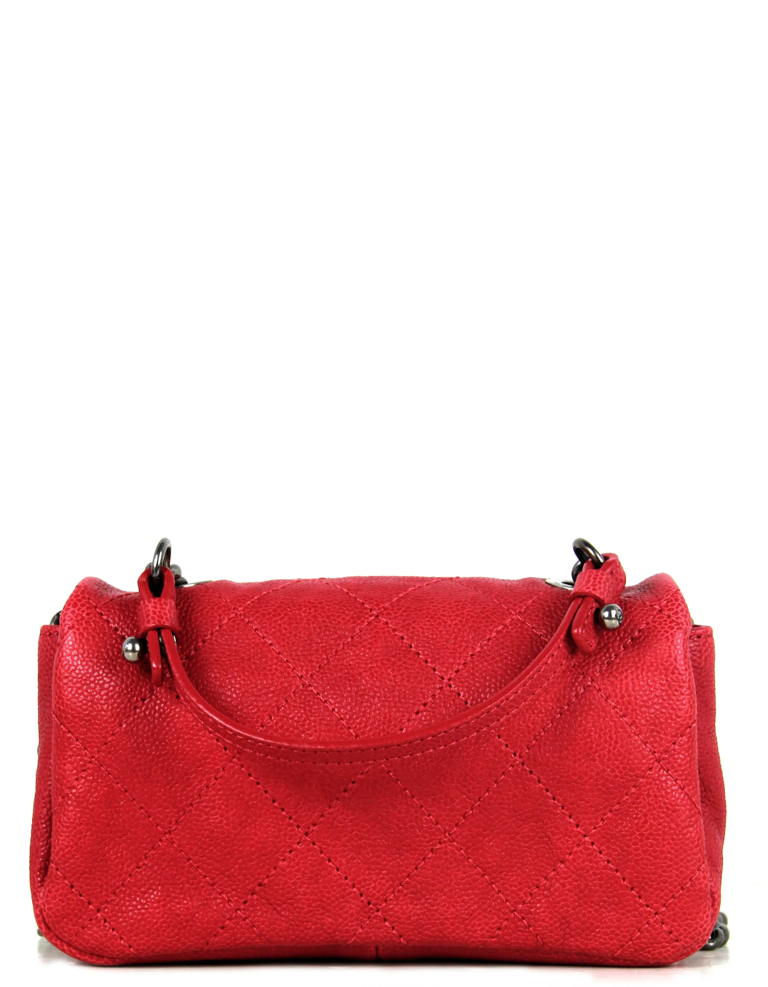 Chanel Red Caviar Leather Quilted Mini Simply CC Flap Bag