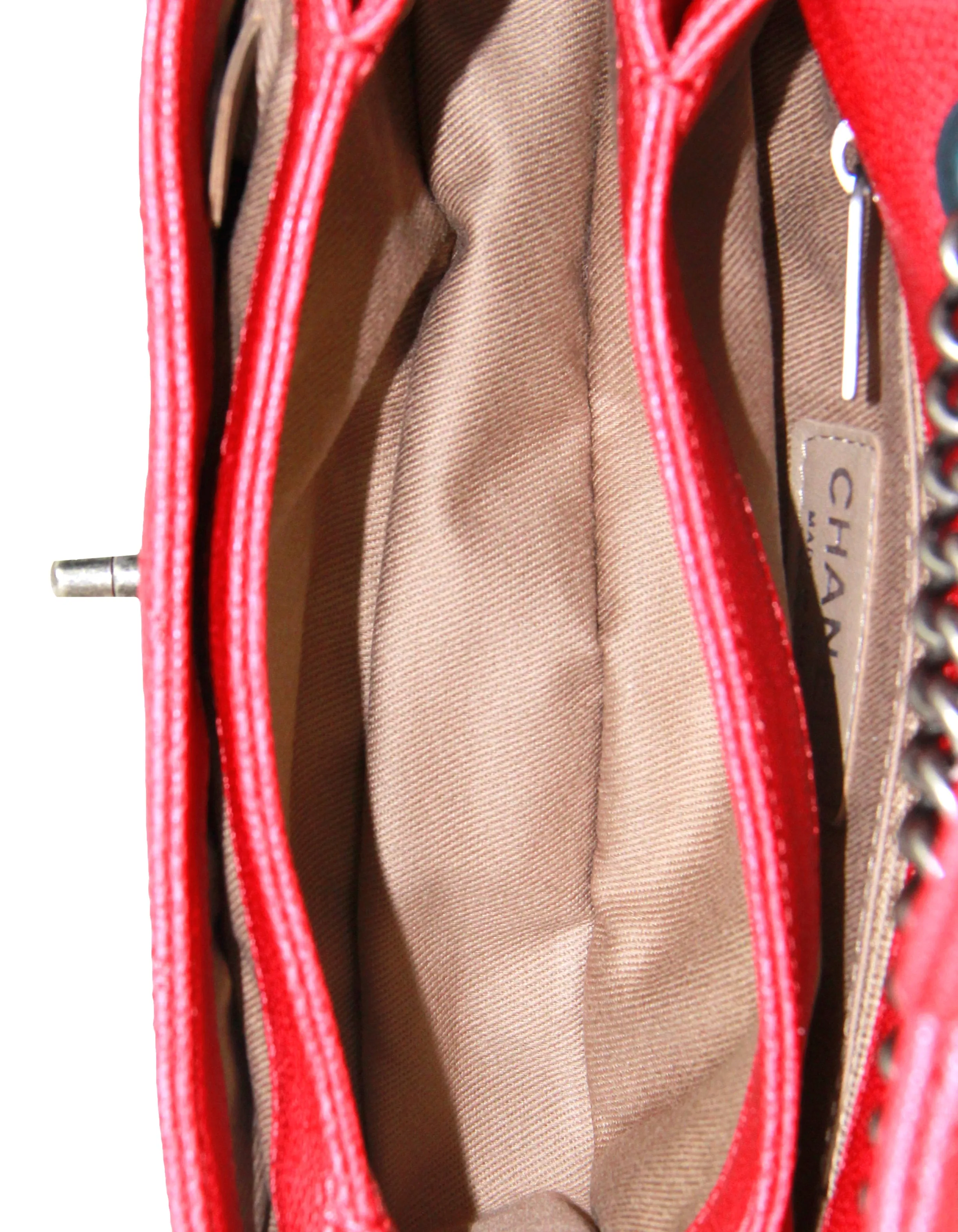 Chanel Red Caviar Leather Quilted Mini Simply CC Flap Bag