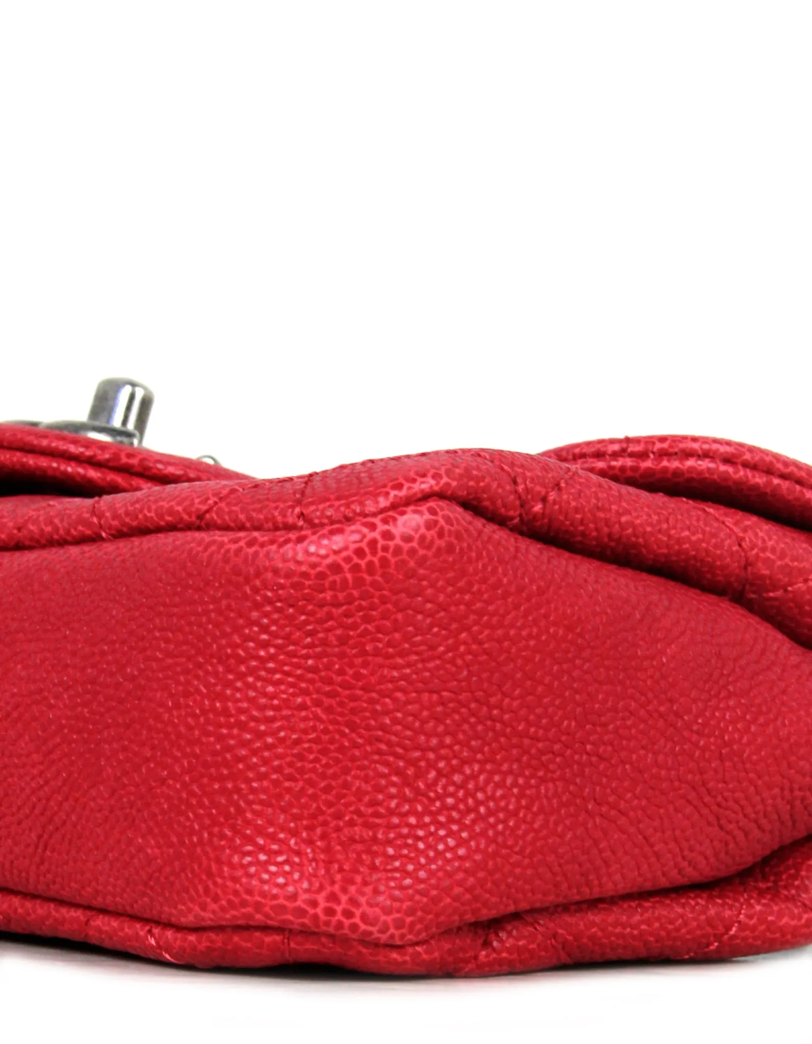 Chanel Red Caviar Leather Quilted Mini Simply CC Flap Bag