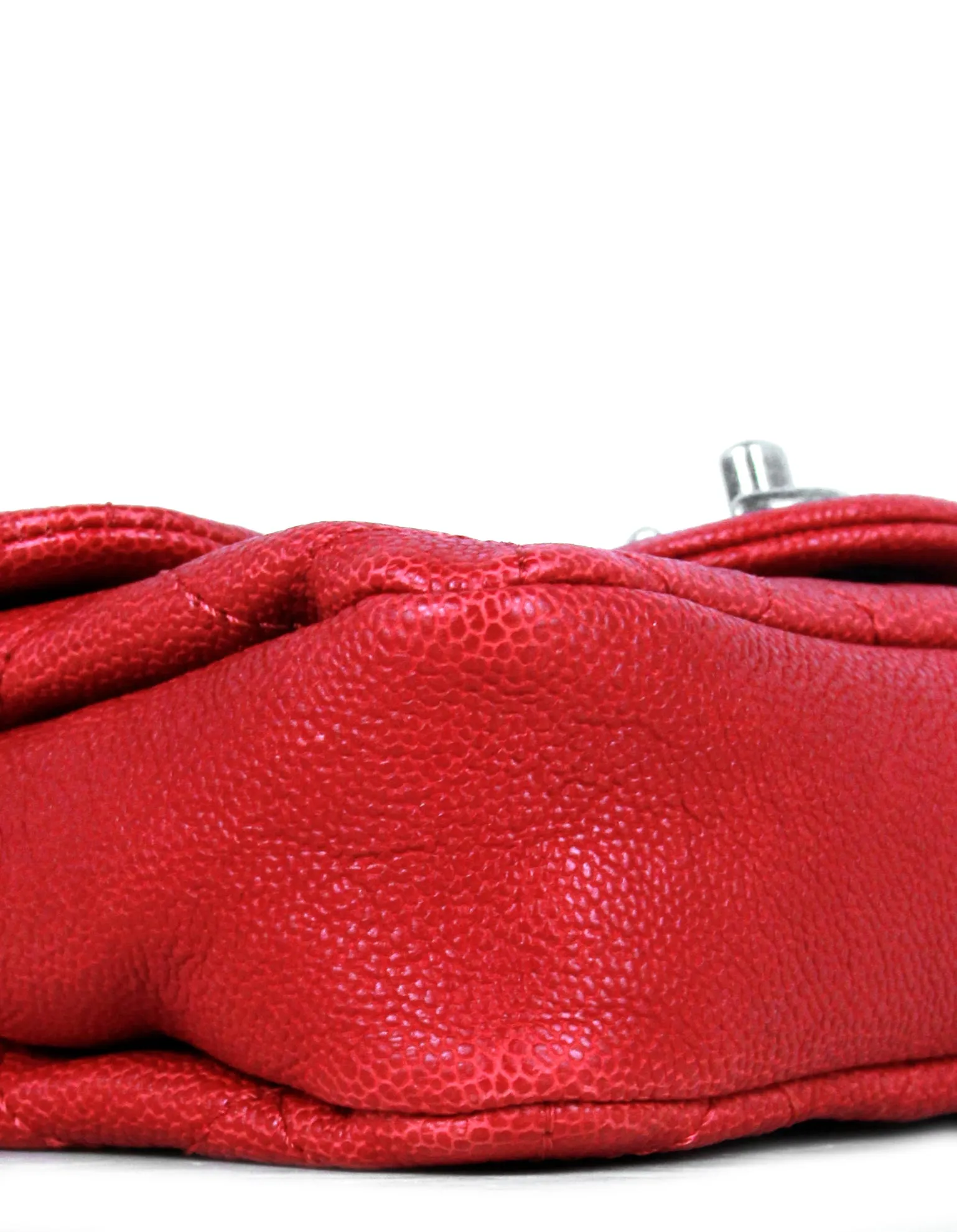Chanel Red Caviar Leather Quilted Mini Simply CC Flap Bag