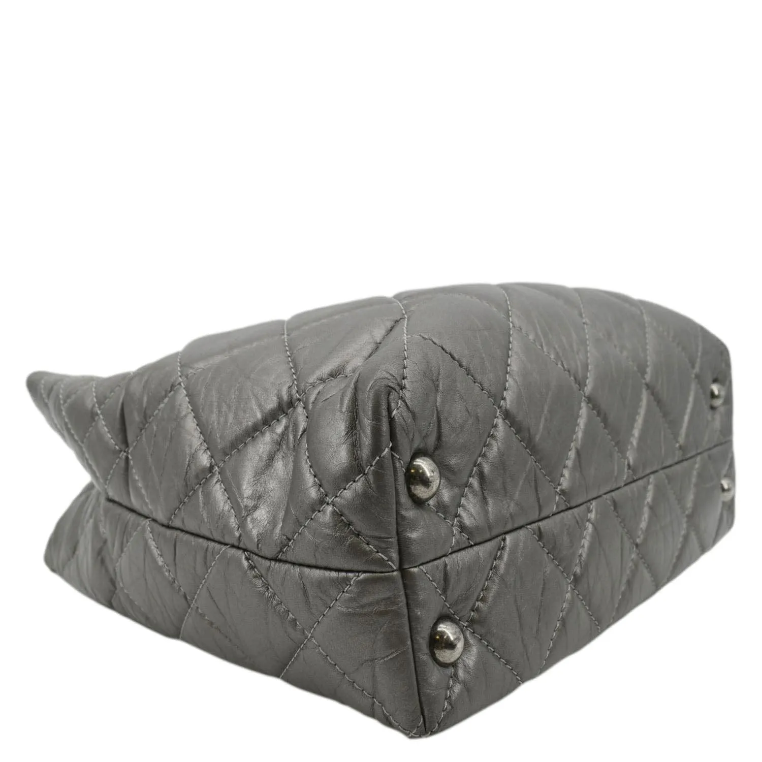 CHANEL Reissue Tall Quilted Aged Calfskin Leather Shoulder Bag Grey