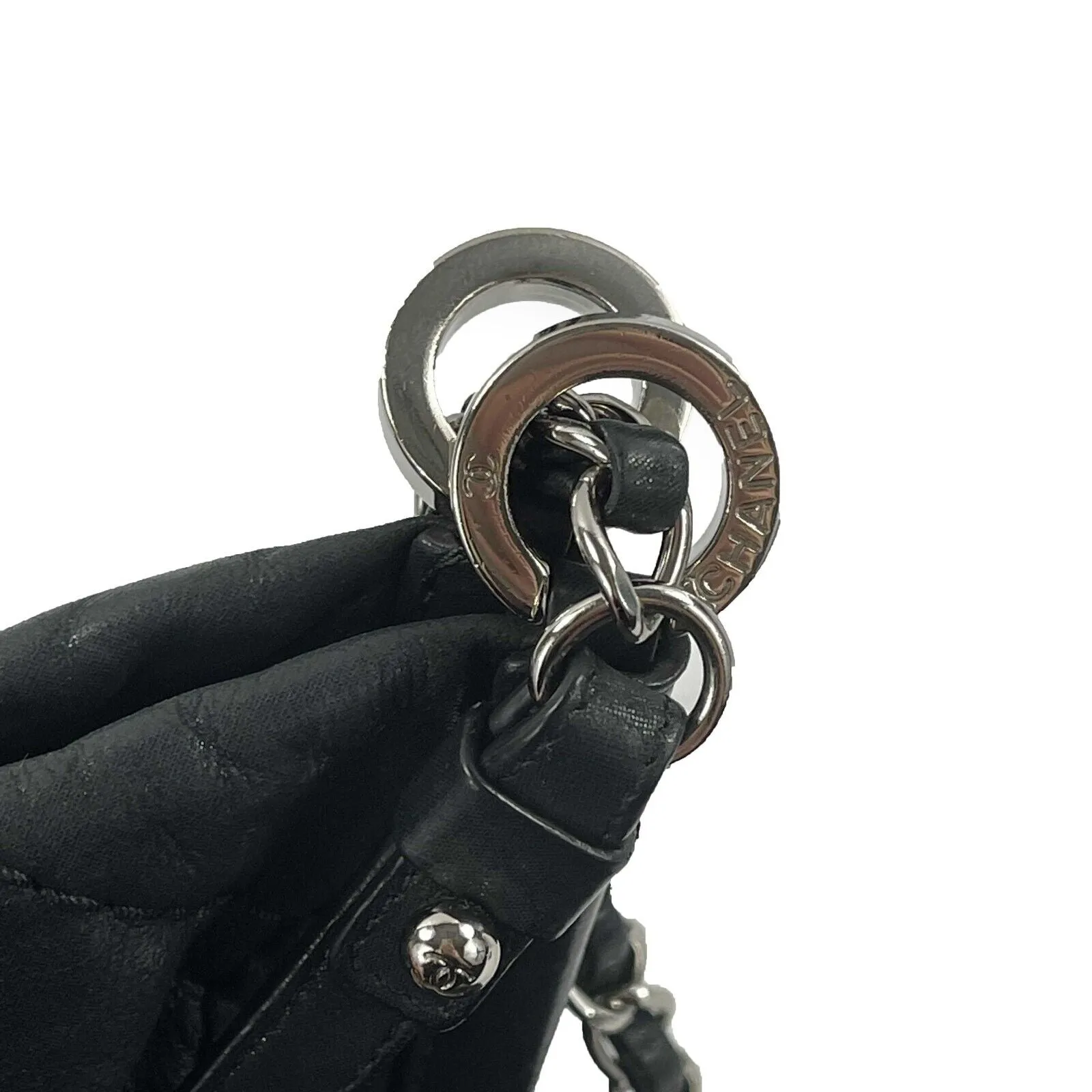 CHANEL - Sea Hit CC Iridescent Calfskin Medium Black Shoulder Bag