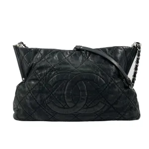 CHANEL - Sea Hit CC Iridescent Calfskin Medium Black Shoulder Bag
