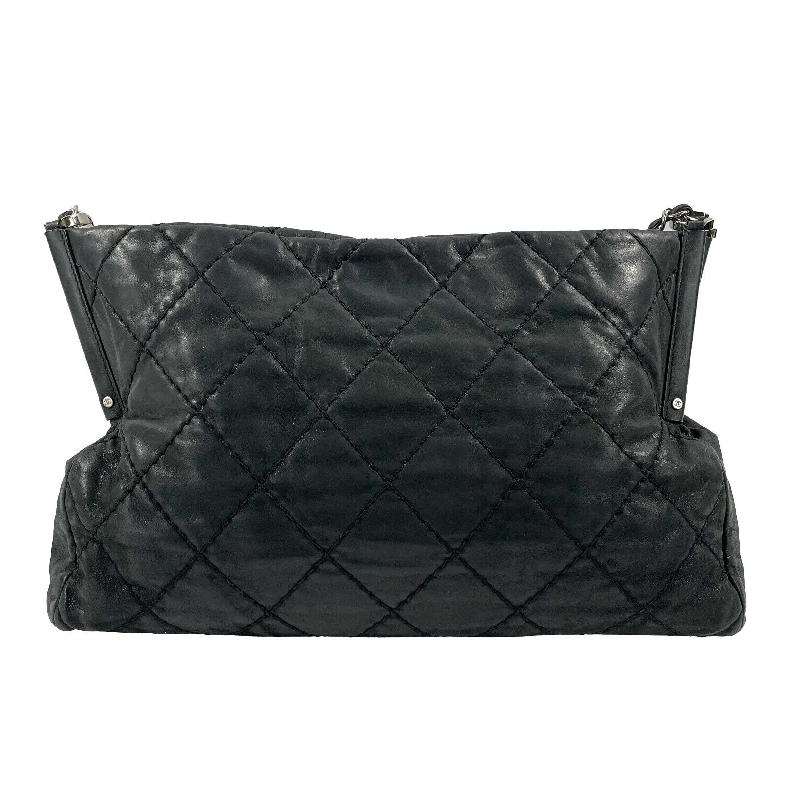 CHANEL - Sea Hit CC Iridescent Calfskin Medium Black Shoulder Bag