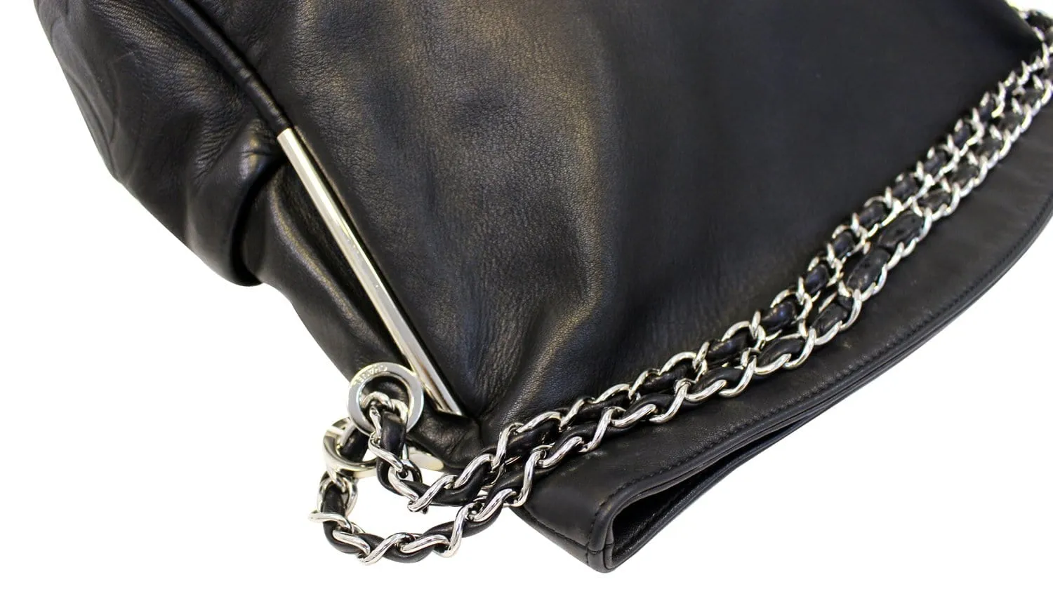 Chanel Shoulder Bag Black Lambskin Leather - CHANEL Bags