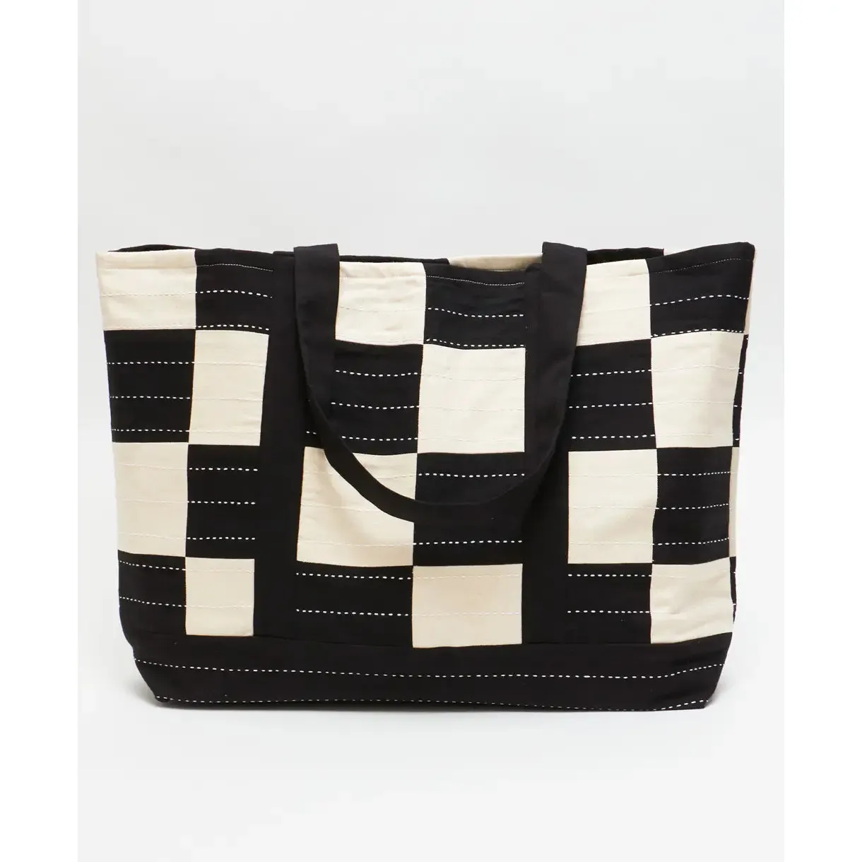 Checkered Tote Bag - Fair Trade Handcrafted