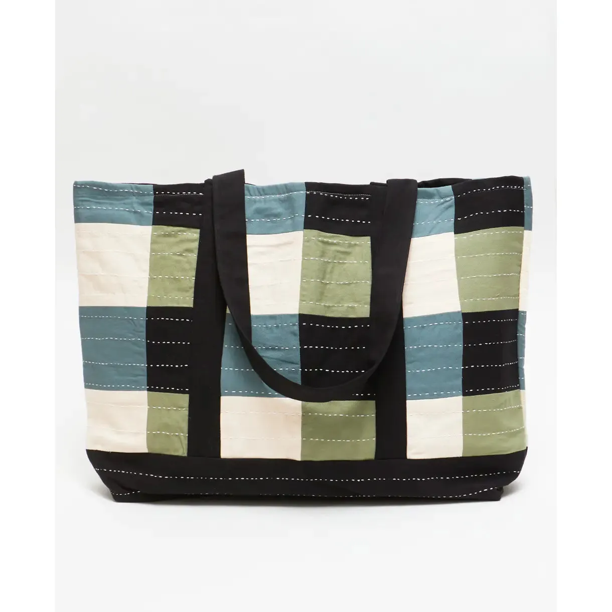 Checkered Tote Bag - Fair Trade Handcrafted