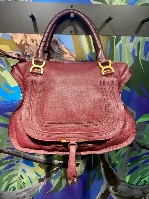 Chloe Wine Marcie Leather Hobo Bag
