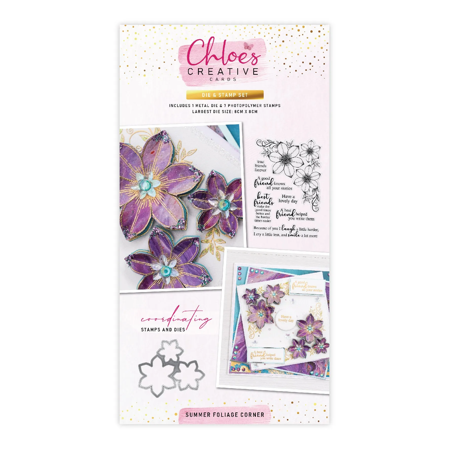 Chloes Creative Cards Die & Stamp Set – Summer Foliage Corner