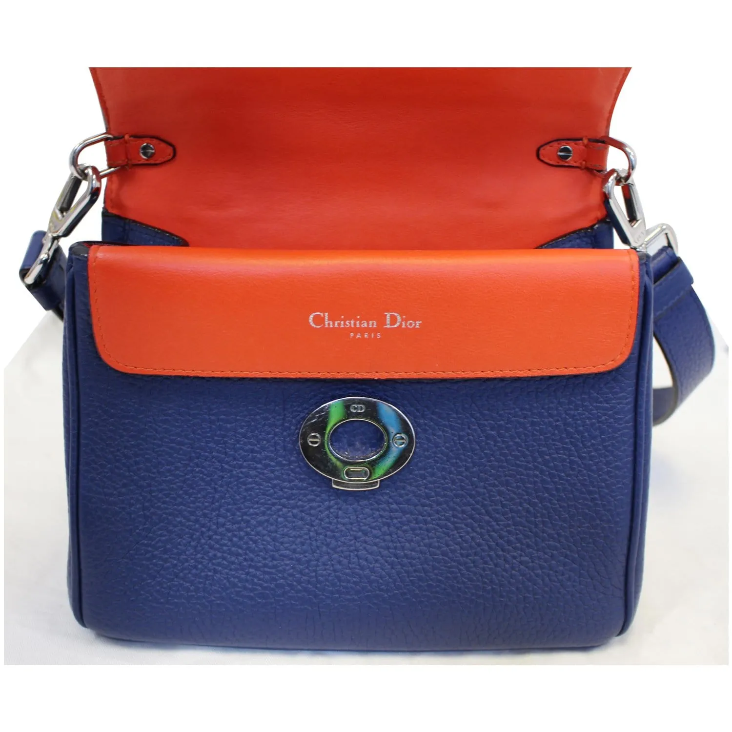 CHRISTIAN DIOR Be Dior Small Bullcalf Flap Shoulder Bag Blue