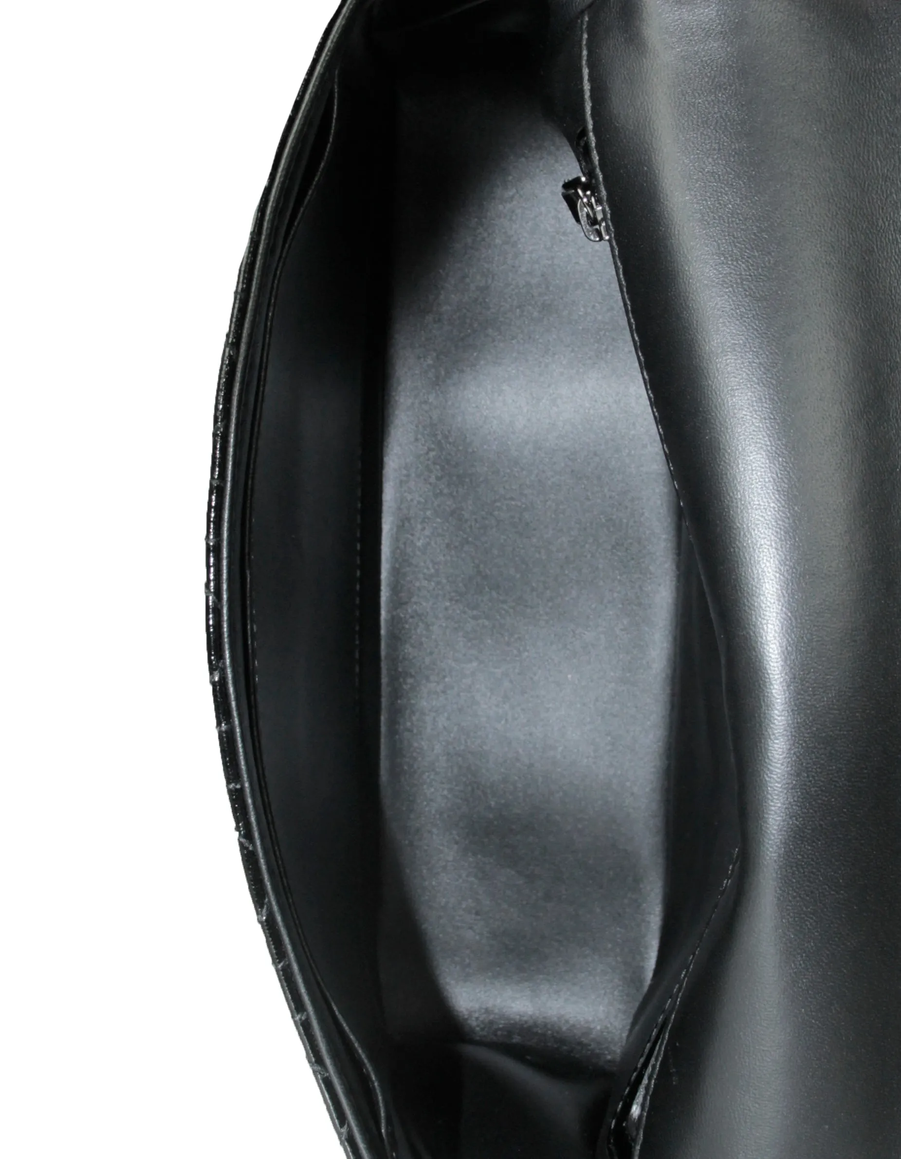 Christian Dior Black Patent Leather Cannage Medium Caro Bag