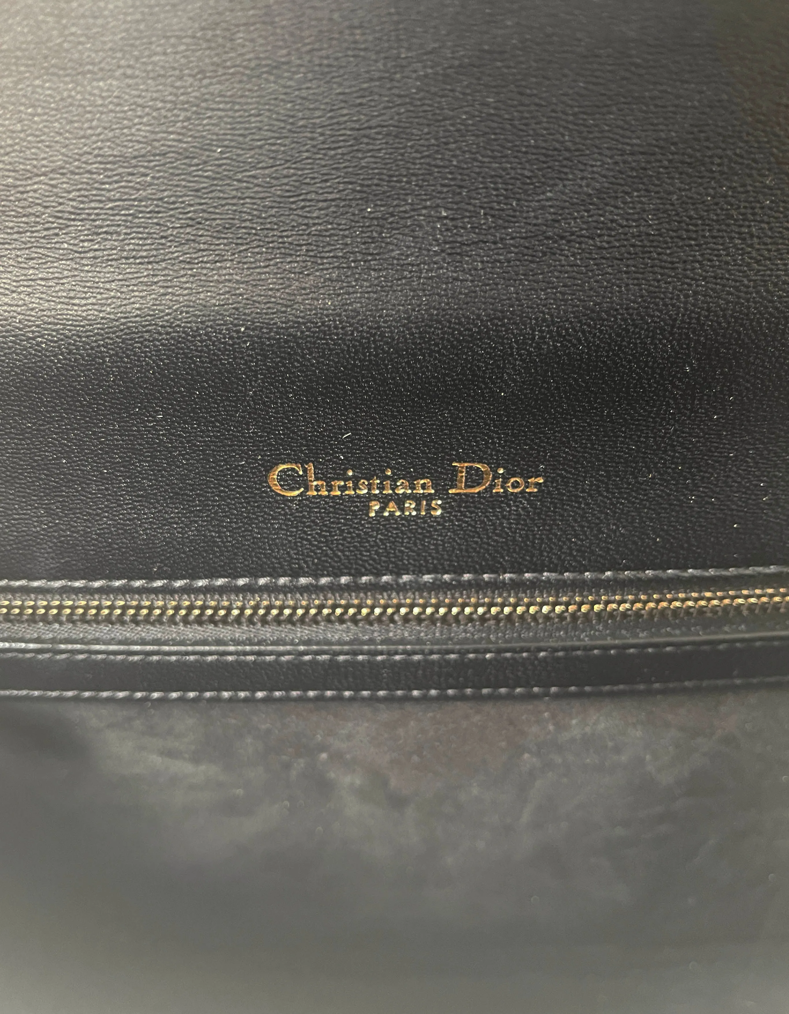 Christian Dior Black Patent Leather Studded Medium Diorama Flap Bag
