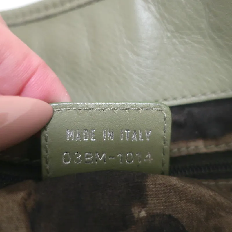 Christian Dior Cannage Quilted Canvas Tote Army Green Large Shoulder Bag