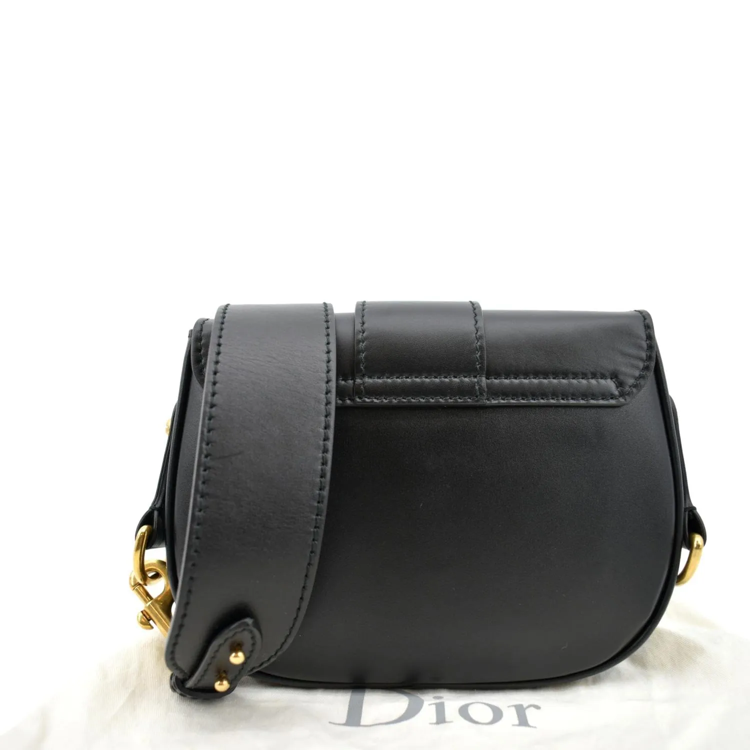 CHRISTIAN DIOR D Fence Calfskin Leather Saddle Bag Black - Hot Deals