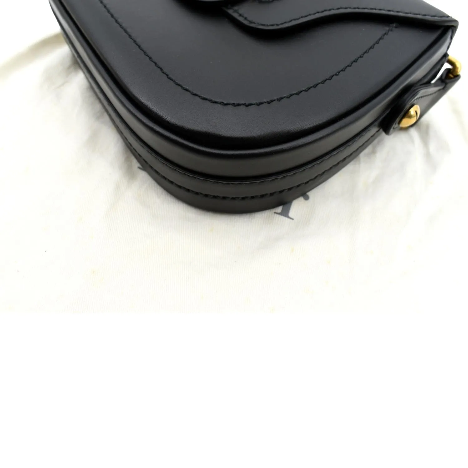 CHRISTIAN DIOR D Fence Calfskin Leather Saddle Bag Black - Hot Deals