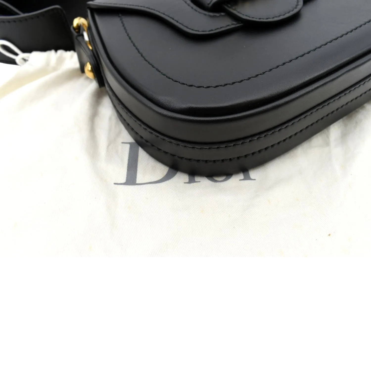 CHRISTIAN DIOR D Fence Calfskin Leather Saddle Bag Black - Hot Deals