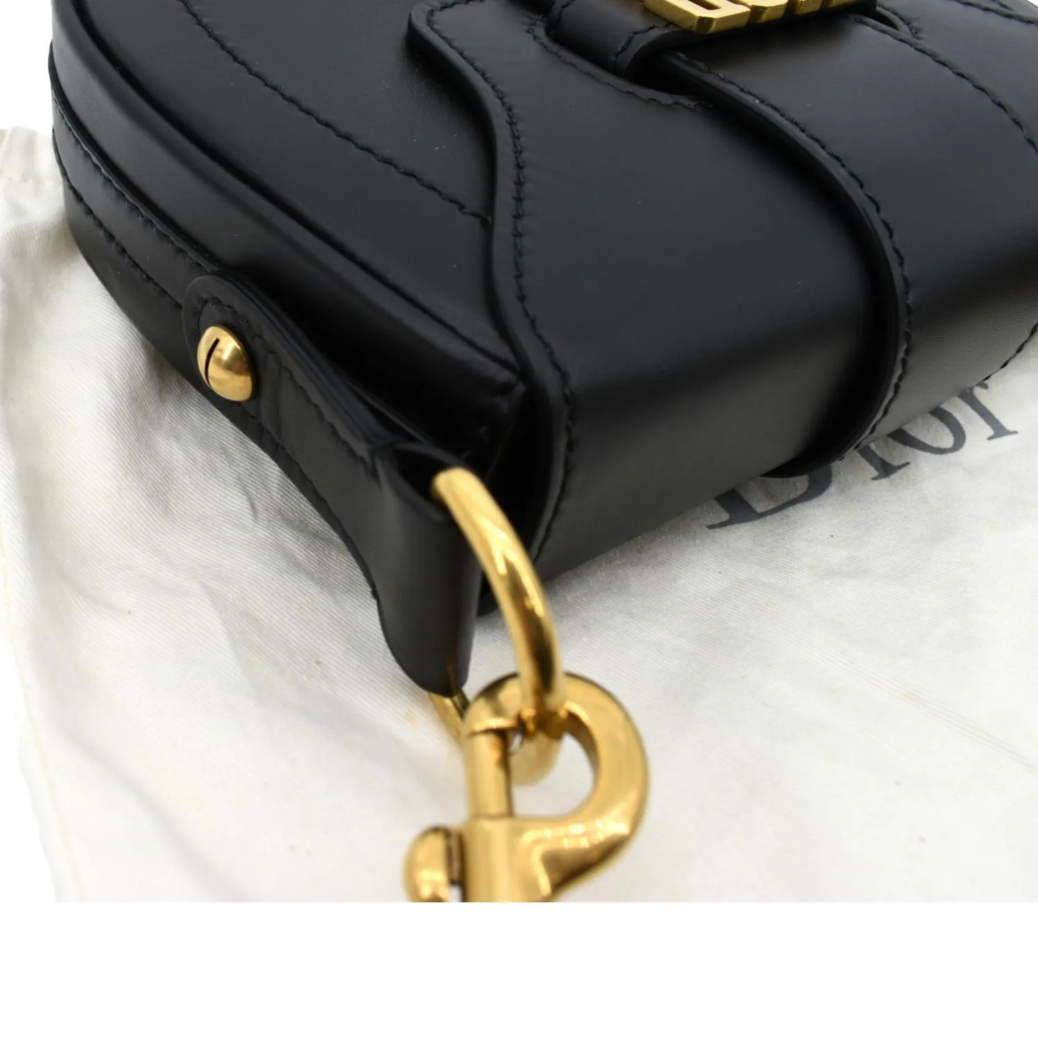 CHRISTIAN DIOR D Fence Calfskin Leather Saddle Bag Black - Hot Deals