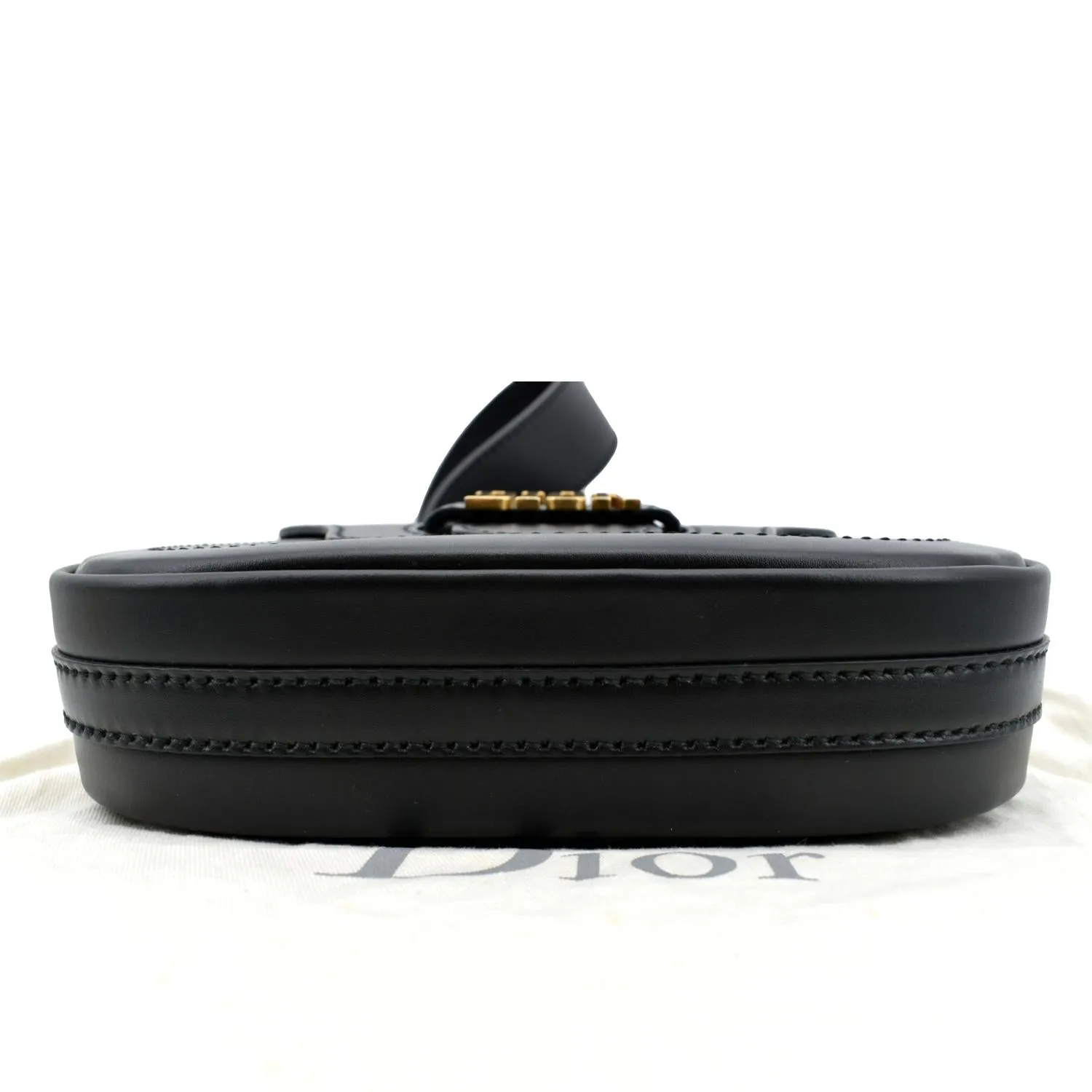 CHRISTIAN DIOR D Fence Calfskin Leather Saddle Bag Black - Hot Deals