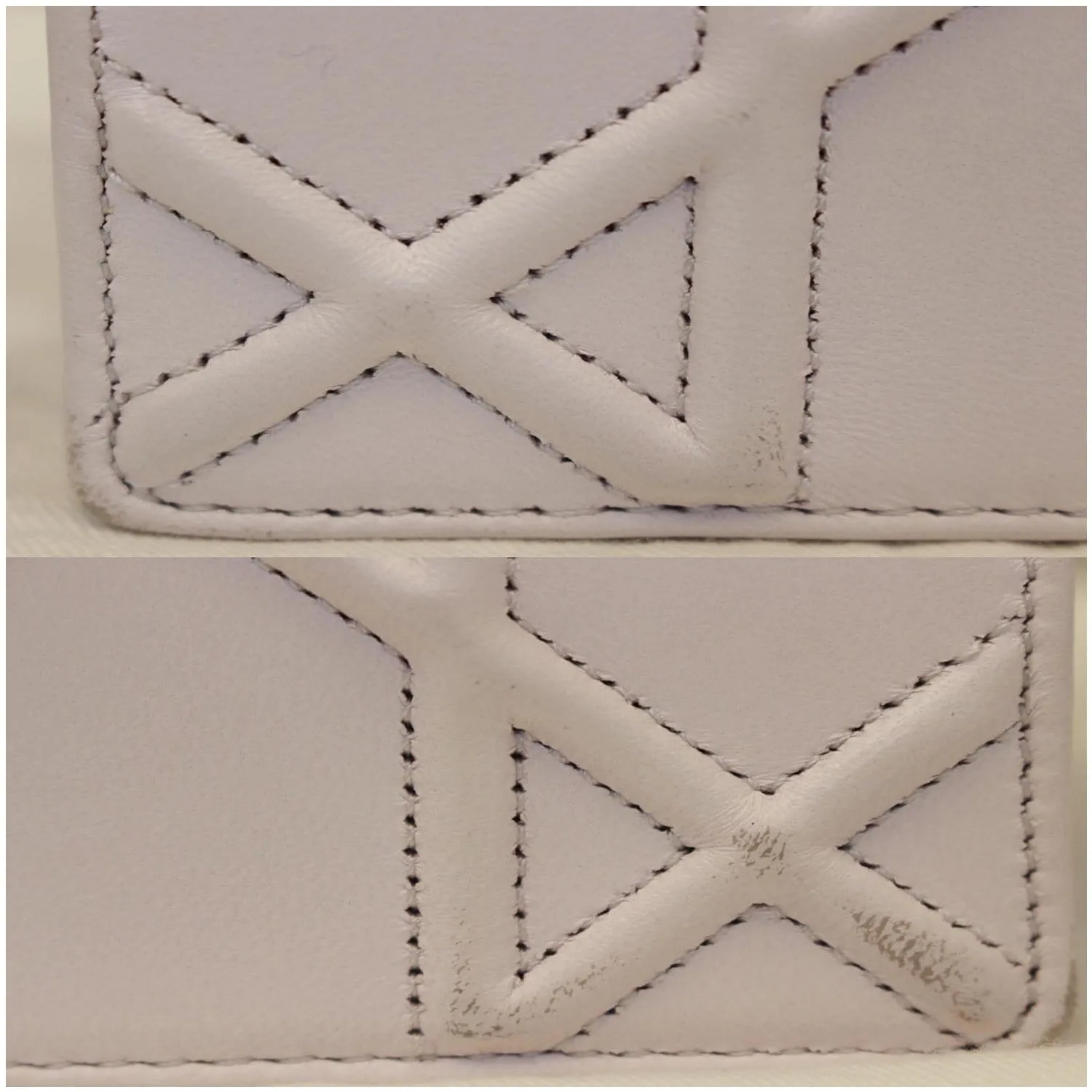 Christian Dior Diorama Flap Leather Medium Shoulder Bag White