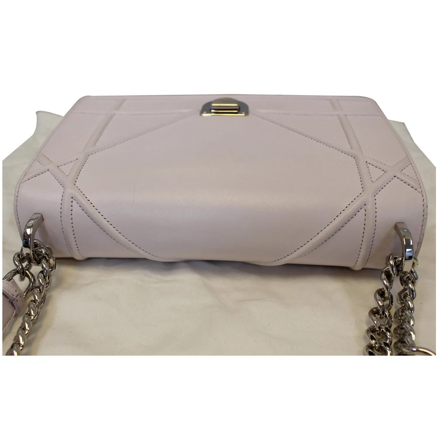 Christian Dior Diorama Flap Leather Medium Shoulder Bag White