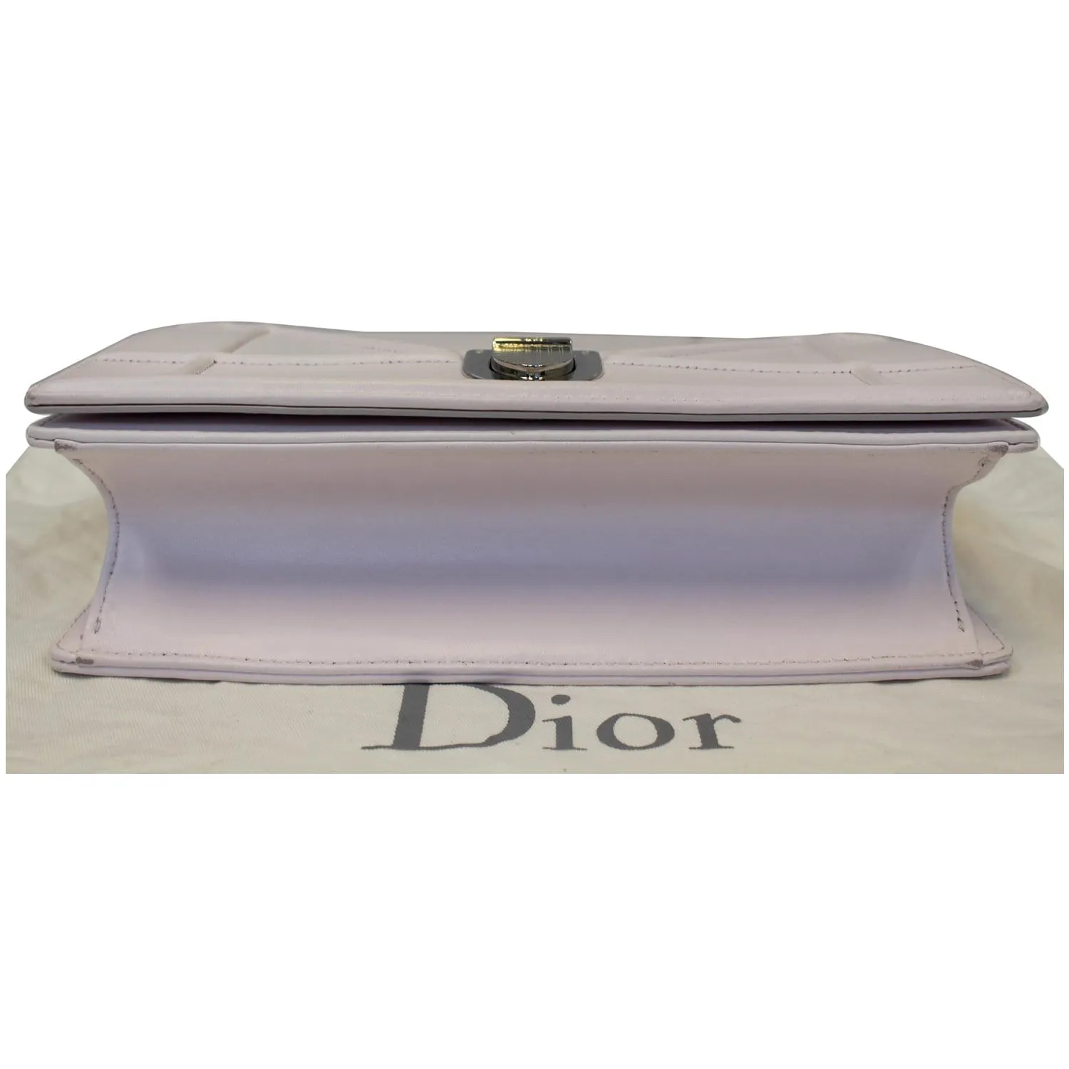 Christian Dior Diorama Flap Leather Medium Shoulder Bag White