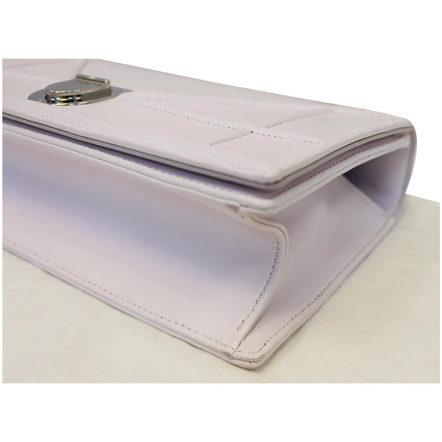 Christian Dior Diorama Flap Leather Medium Shoulder Bag White