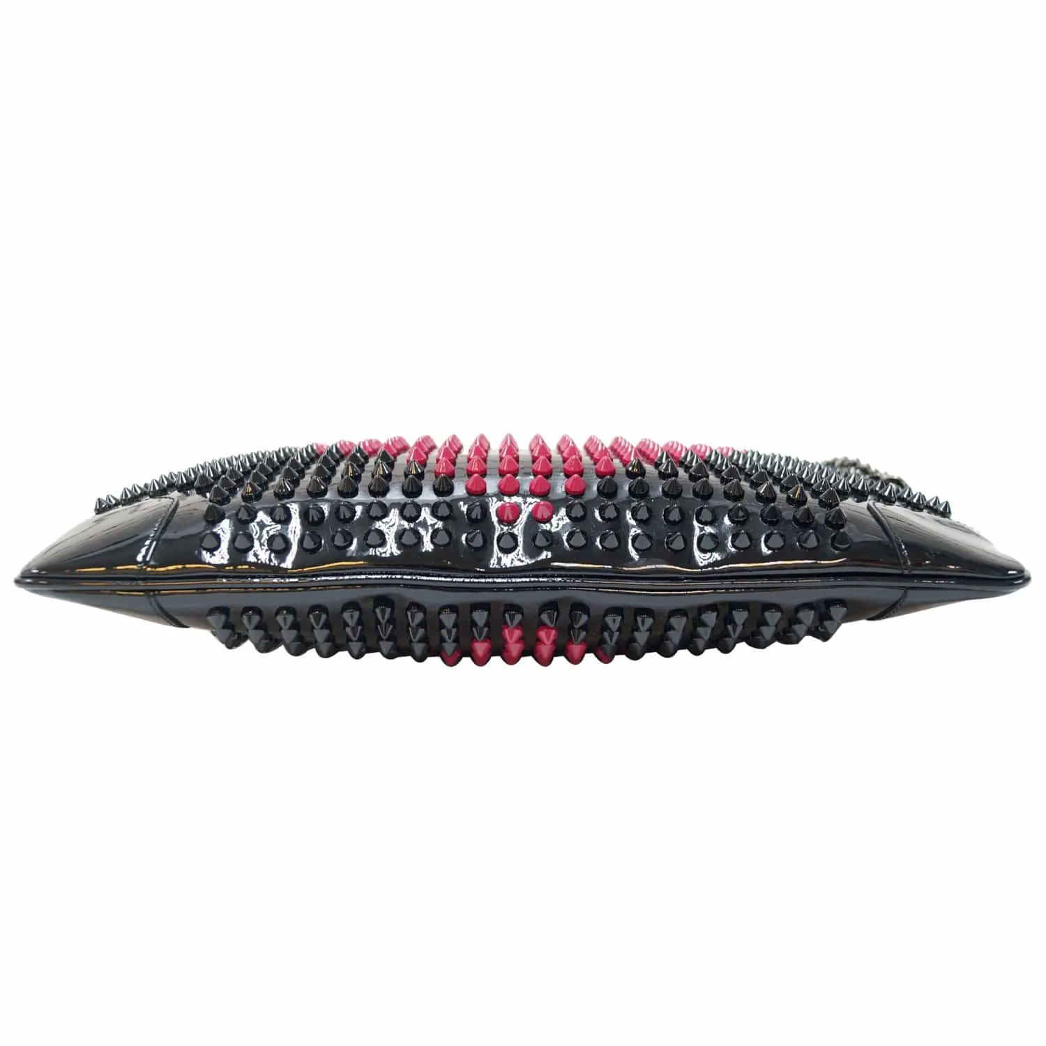 CHRISTIAN LOUBOUTIN Patent Leather Loubiposh Valentines Spiked Clutch Bag