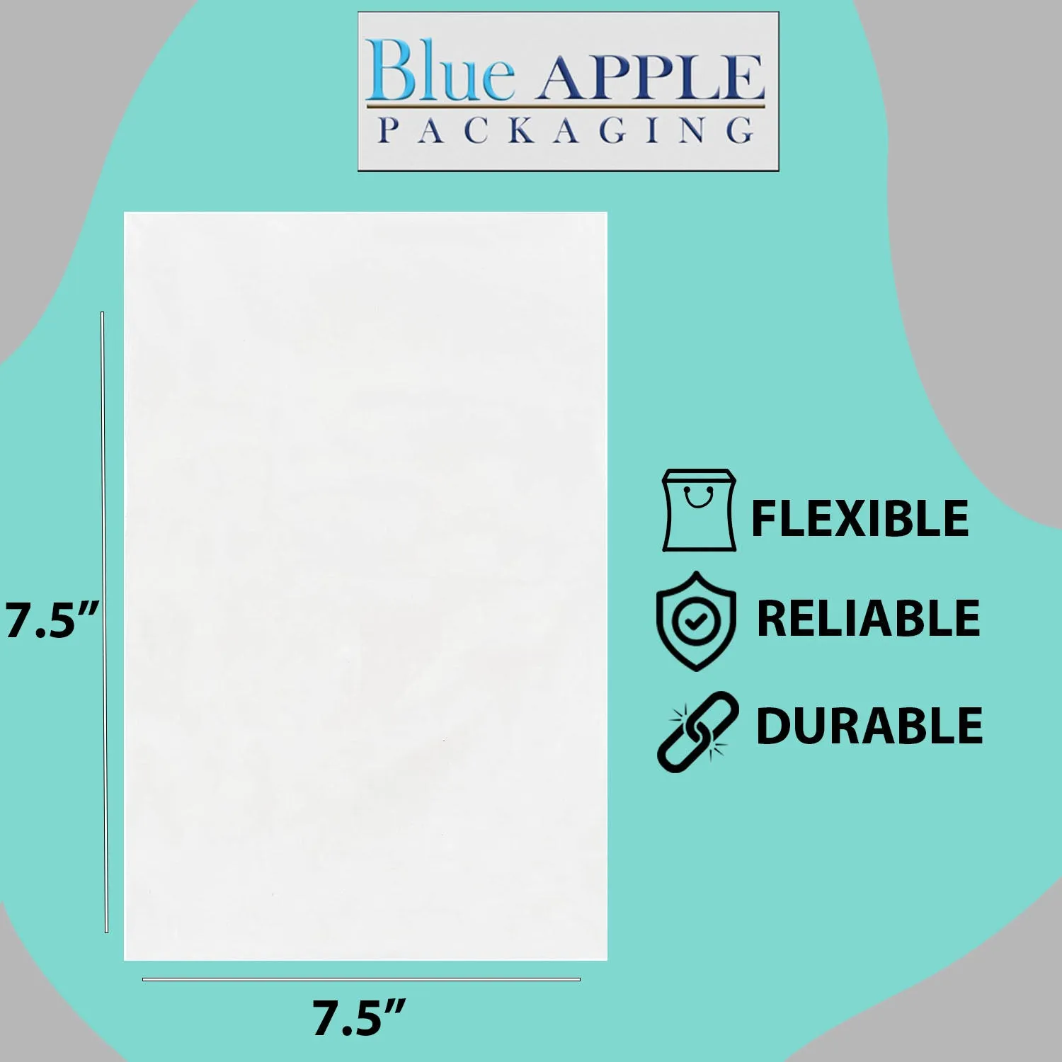 Clear Poly Bags 1.5Mil 7.5X7.5 Flat Open Top (LDPE) Pack of 100 bags