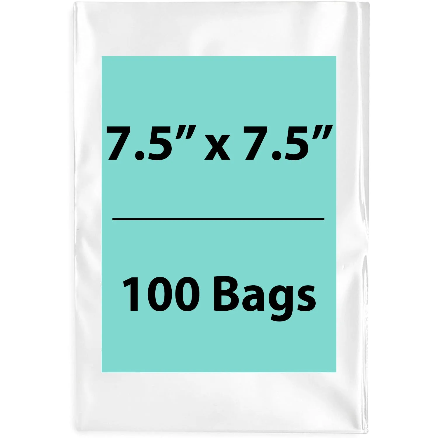 Clear Poly Bags 1.5Mil 7.5X7.5 Flat Open Top (LDPE) Pack of 100 bags