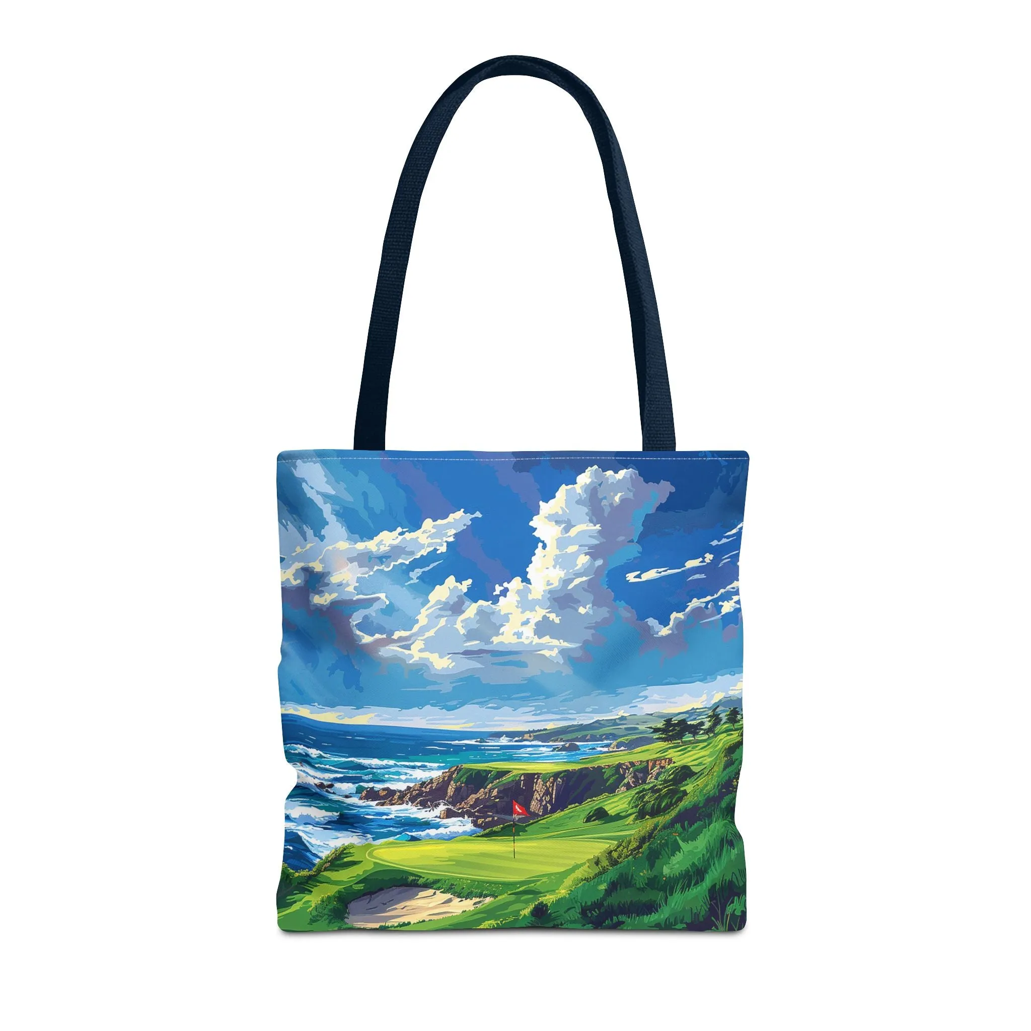 Coastal Tee Time Tote Bag - Carry the Course - Where the Greens Meet the Ocean! Available in 3 sizes.