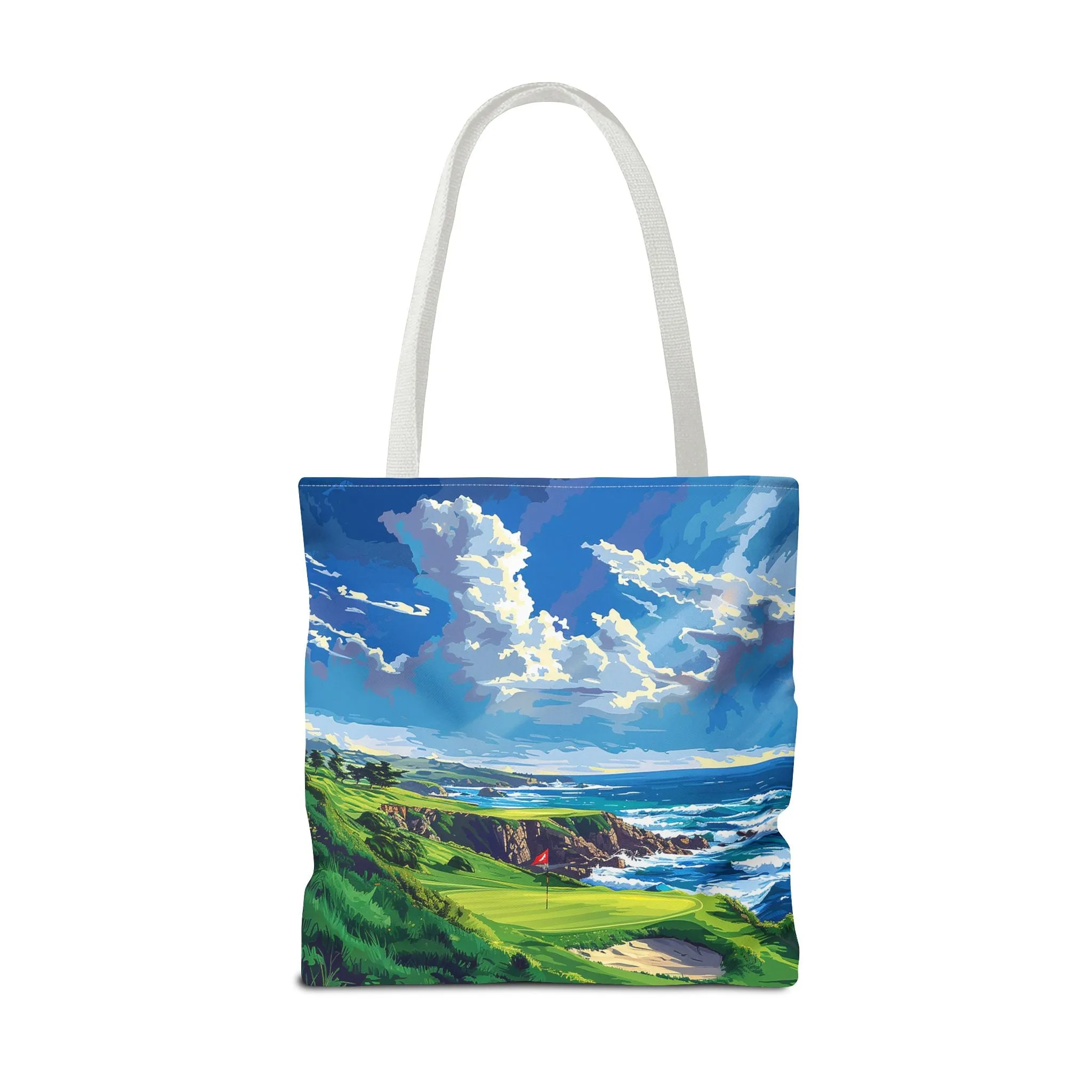 Coastal Tee Time Tote Bag - Carry the Course - Where the Greens Meet the Ocean! Available in 3 sizes.