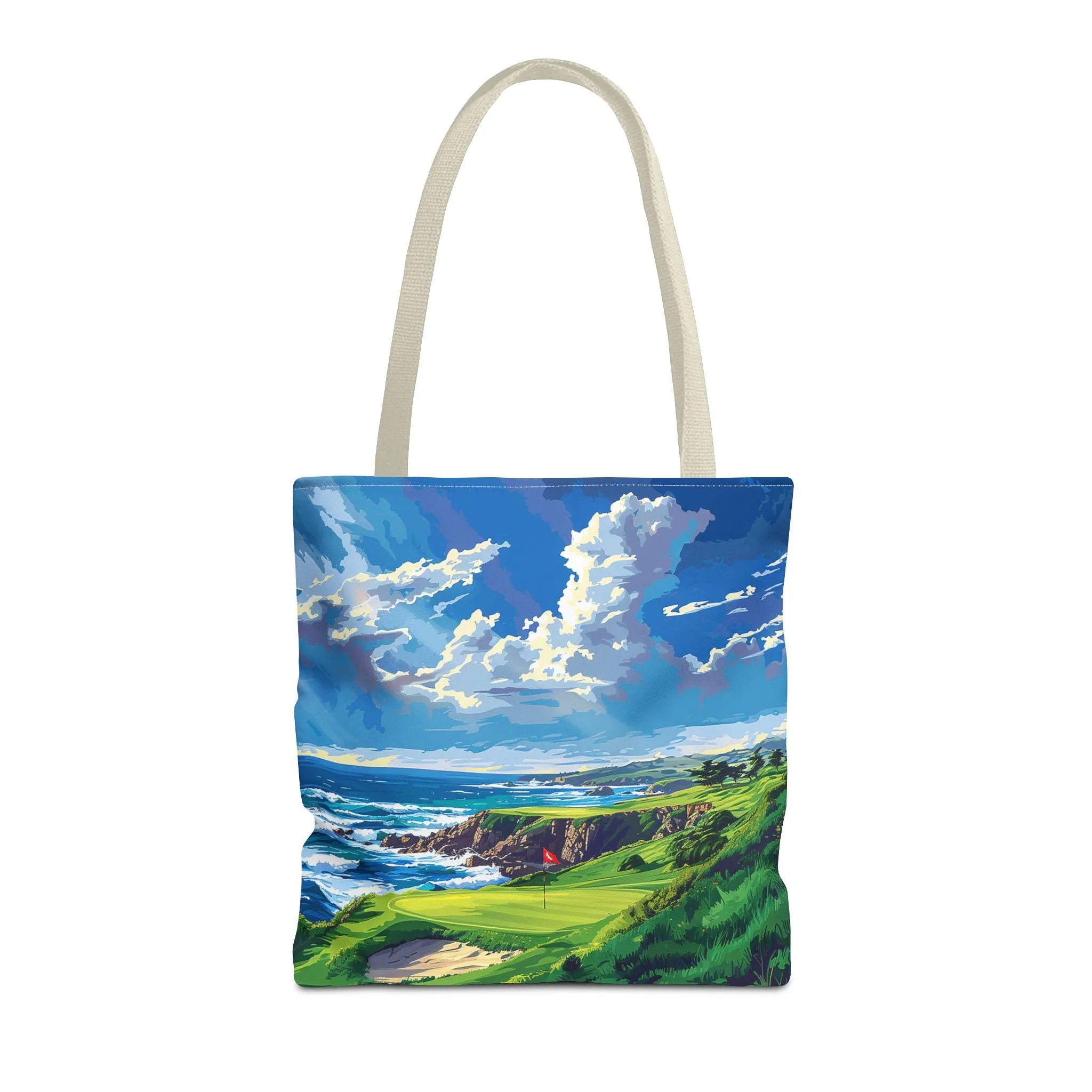 Coastal Tee Time Tote Bag - Carry the Course - Where the Greens Meet the Ocean! Available in 3 sizes.