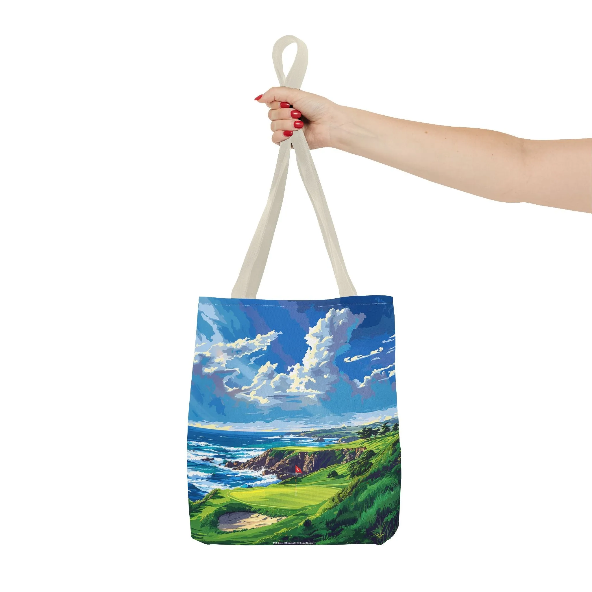 Coastal Tee Time Tote Bag - Carry the Course - Where the Greens Meet the Ocean! Available in 3 sizes.