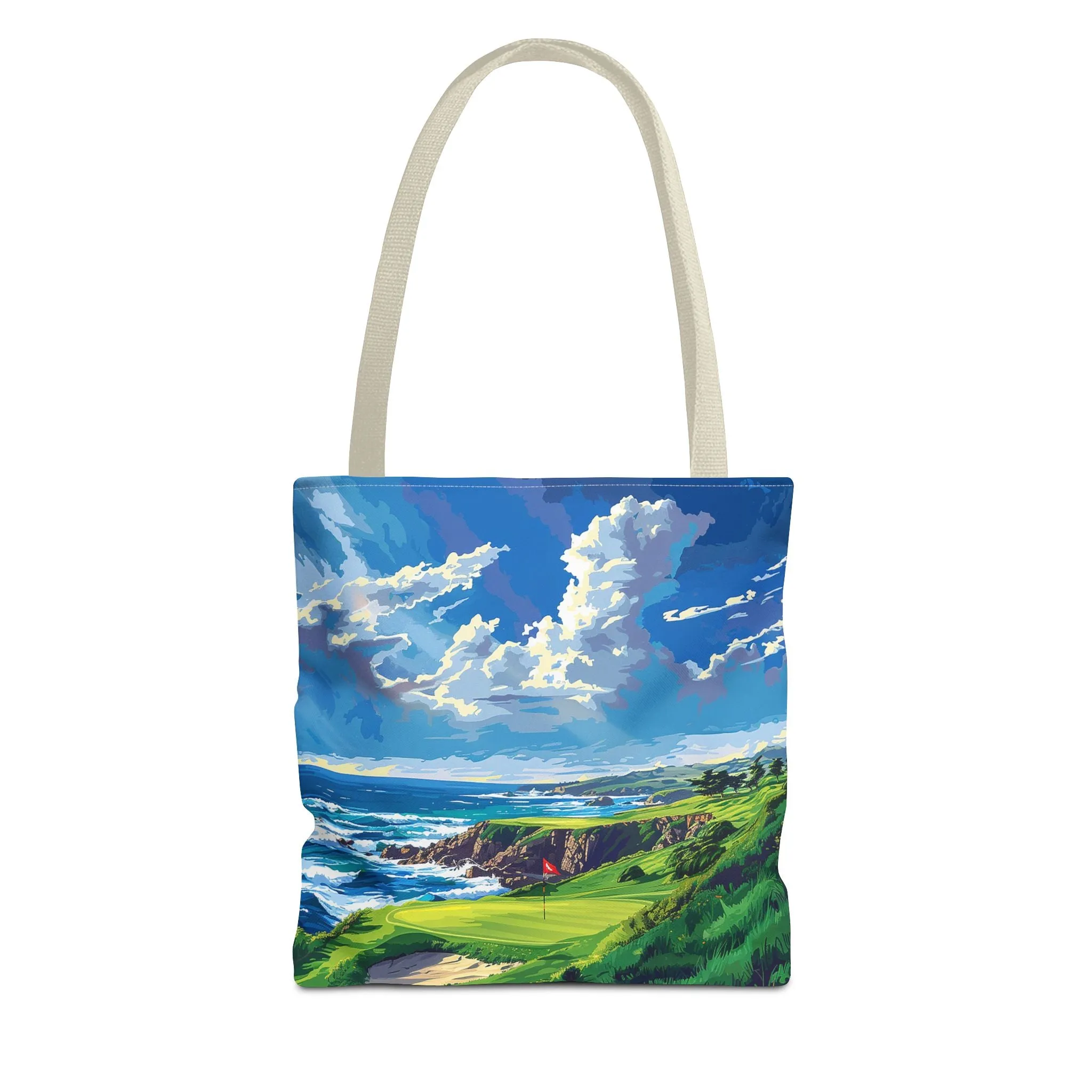 Coastal Tee Time Tote Bag - Carry the Course - Where the Greens Meet the Ocean! Available in 3 sizes.