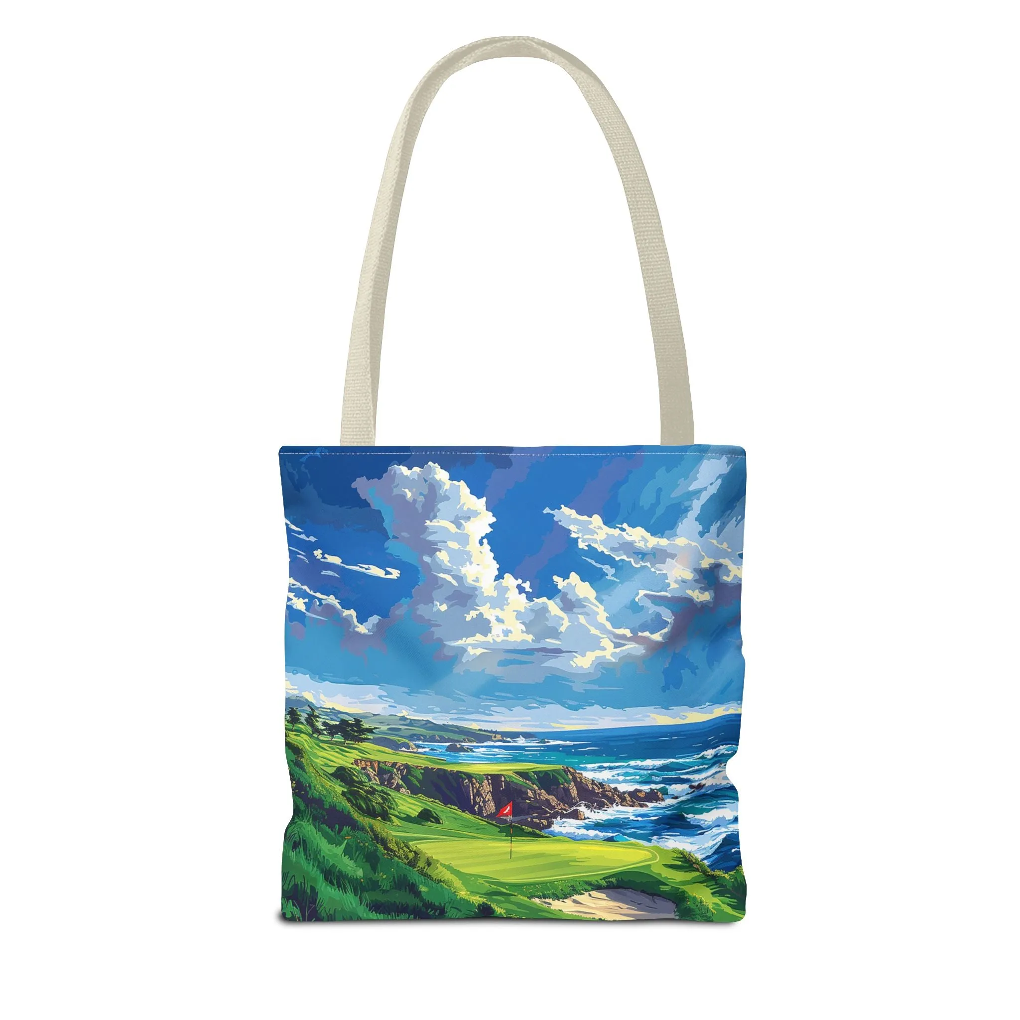 Coastal Tee Time Tote Bag - Carry the Course - Where the Greens Meet the Ocean! Available in 3 sizes.