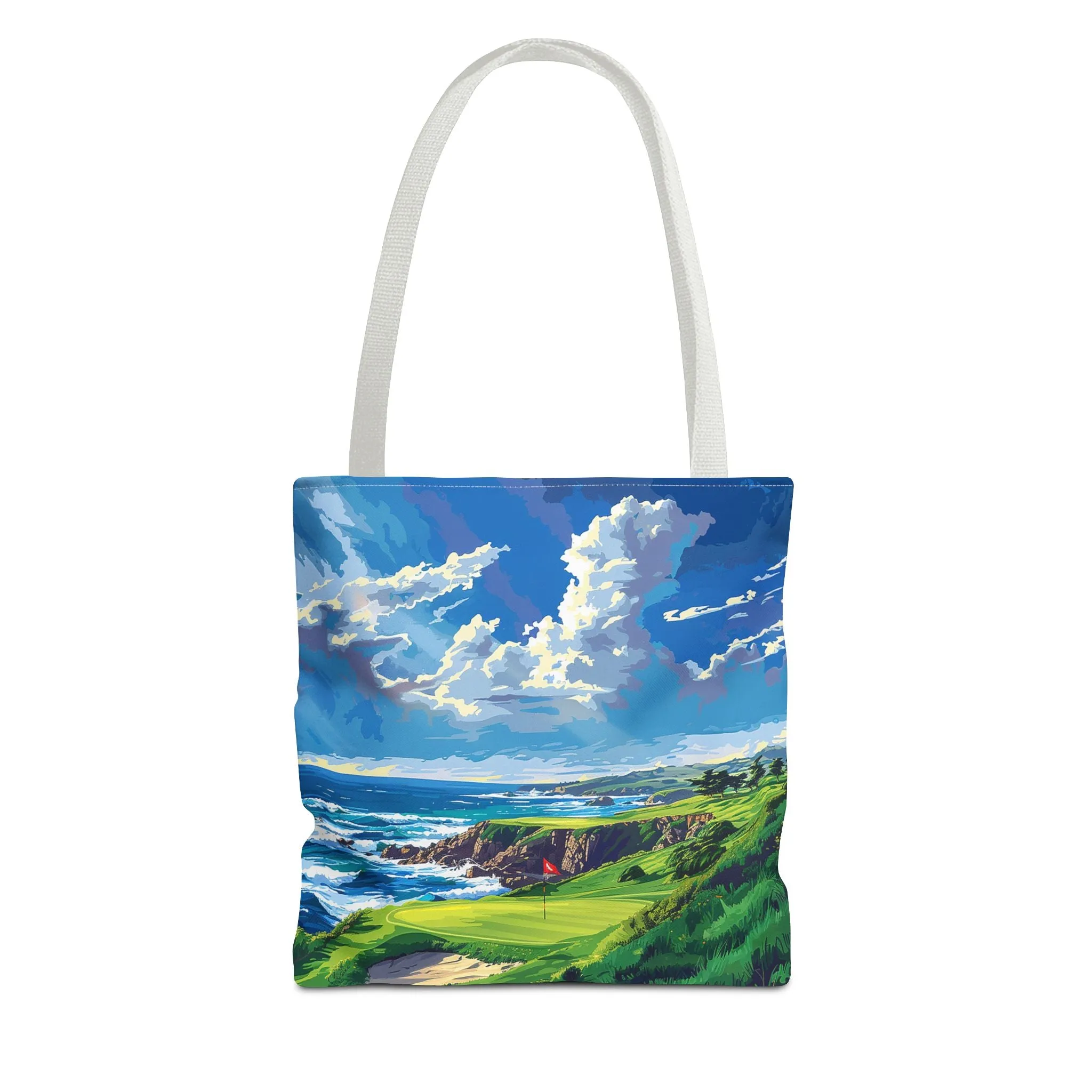 Coastal Tee Time Tote Bag - Carry the Course - Where the Greens Meet the Ocean! Available in 3 sizes.