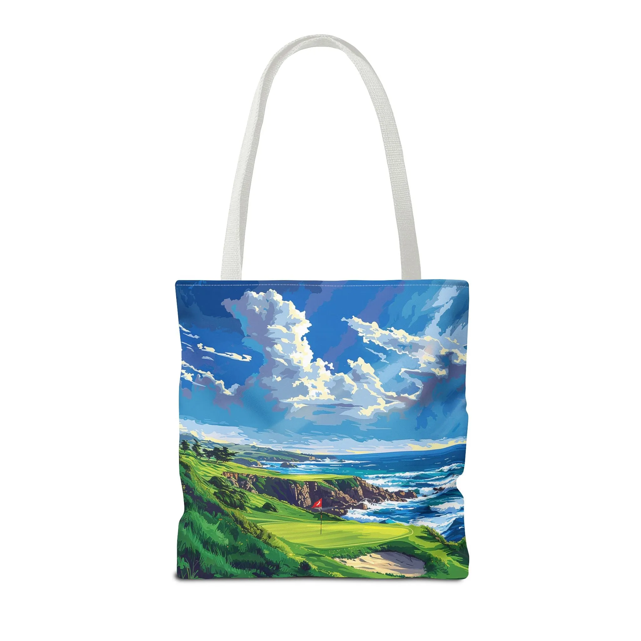 Coastal Tee Time Tote Bag - Carry the Course - Where the Greens Meet the Ocean! Available in 3 sizes.