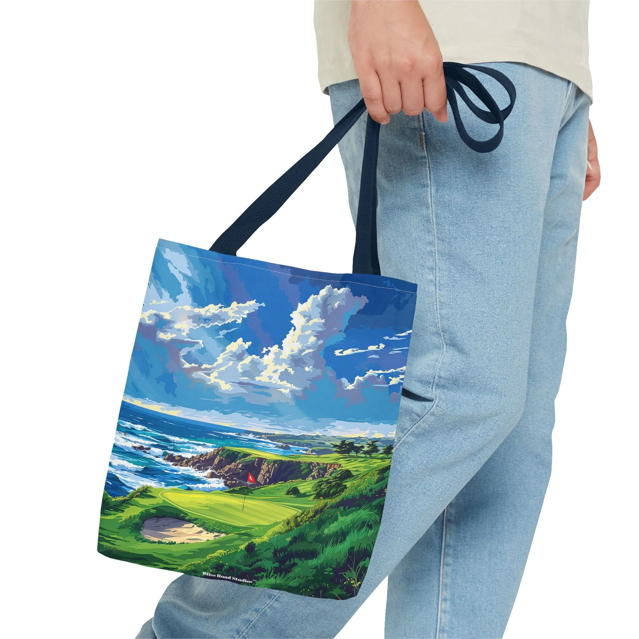 Coastal Tee Time Tote Bag - Carry the Course - Where the Greens Meet the Ocean! Available in 3 sizes.