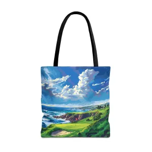 Coastal Tee Time Tote Bag - Carry the Course - Where the Greens Meet the Ocean! Available in 3 sizes.