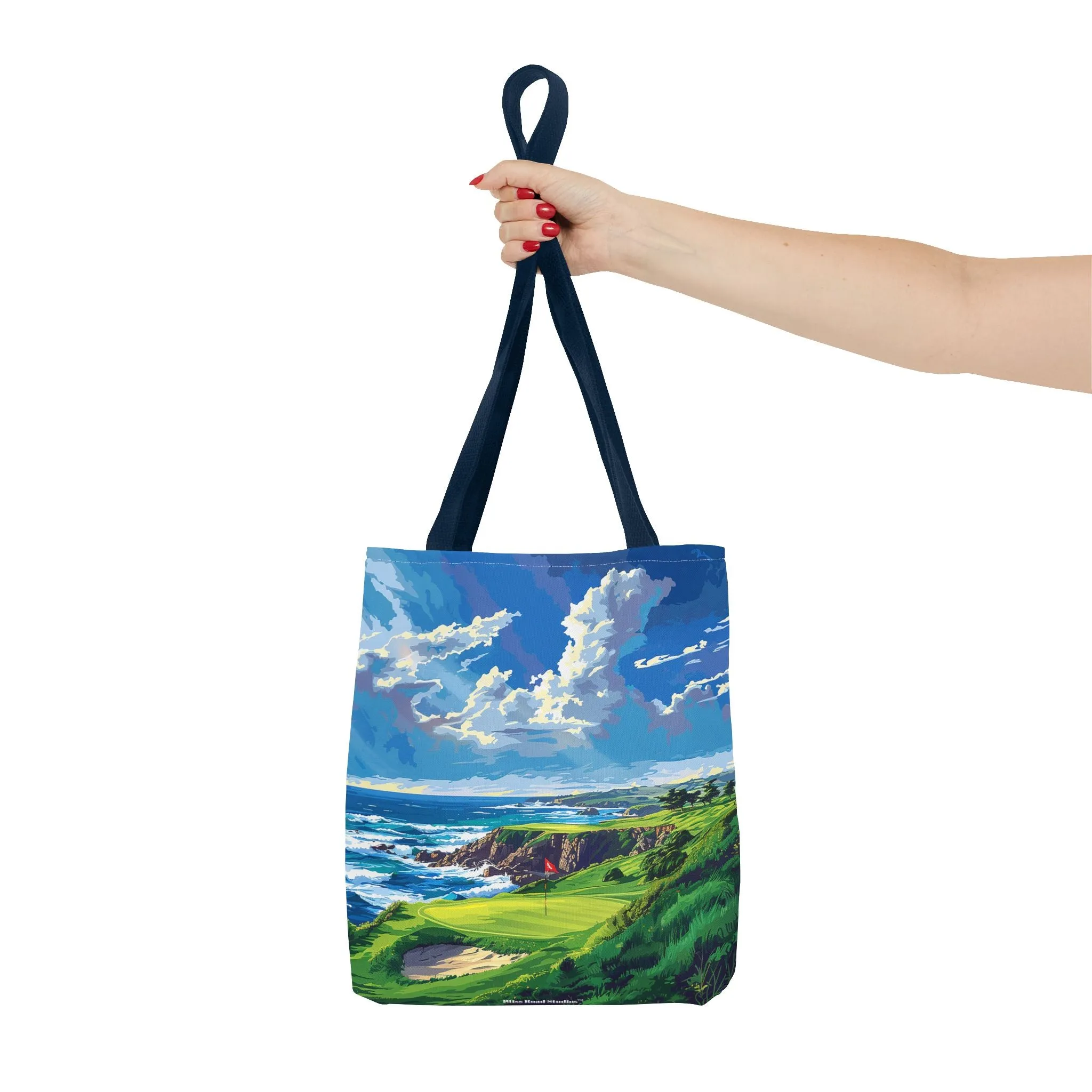Coastal Tee Time Tote Bag - Carry the Course - Where the Greens Meet the Ocean! Available in 3 sizes.