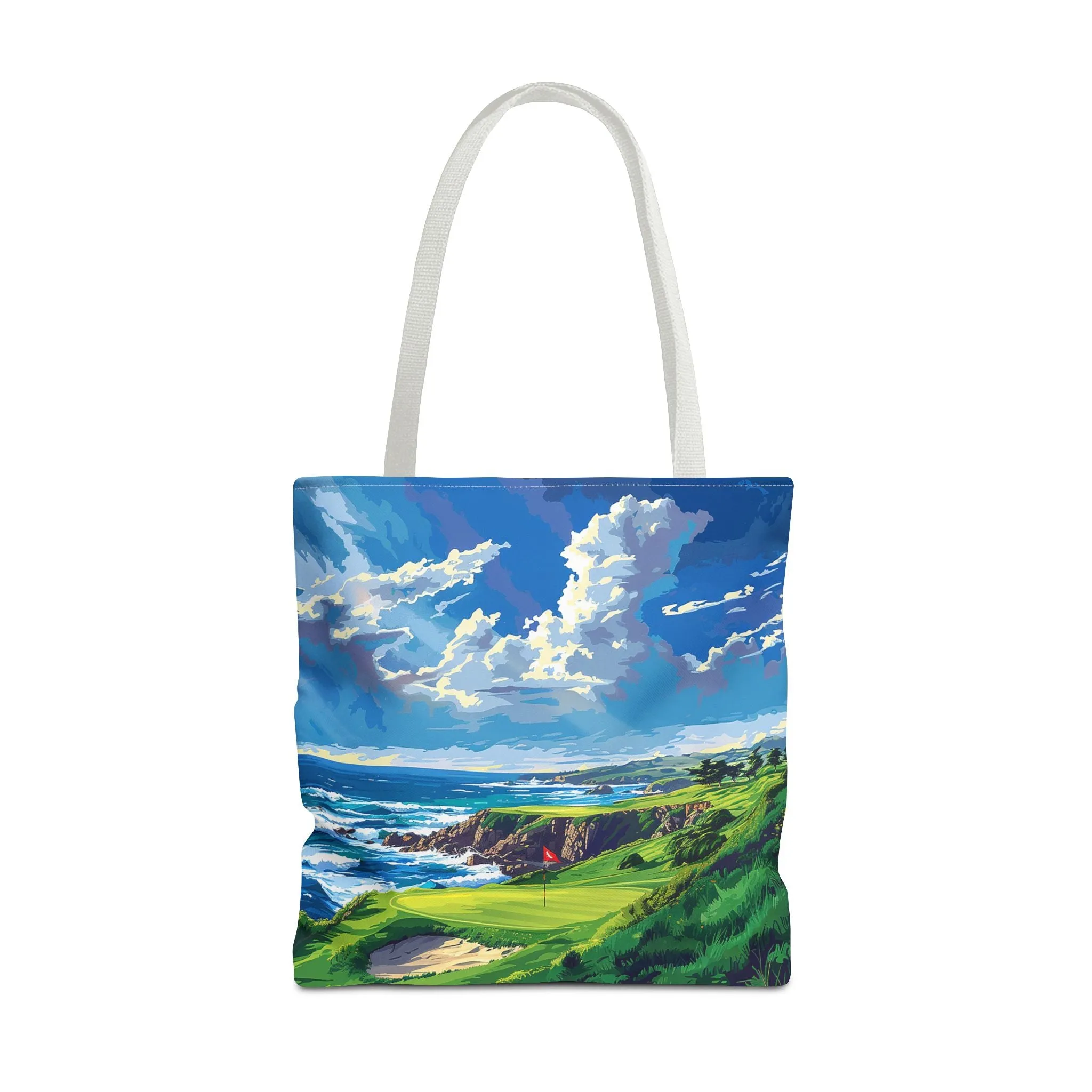 Coastal Tee Time Tote Bag - Carry the Course - Where the Greens Meet the Ocean! Available in 3 sizes.